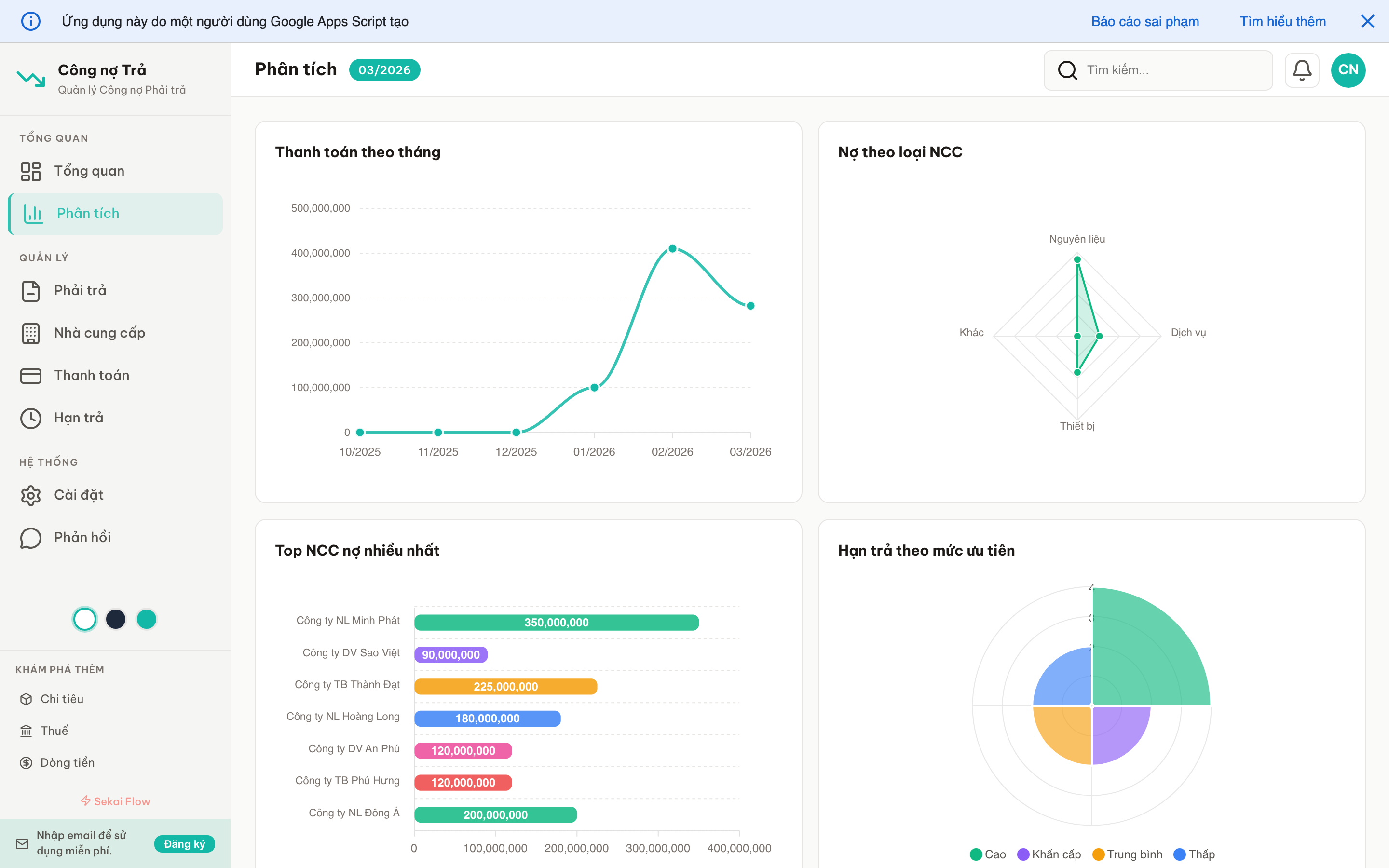 Công nợ Trả screenshot 2