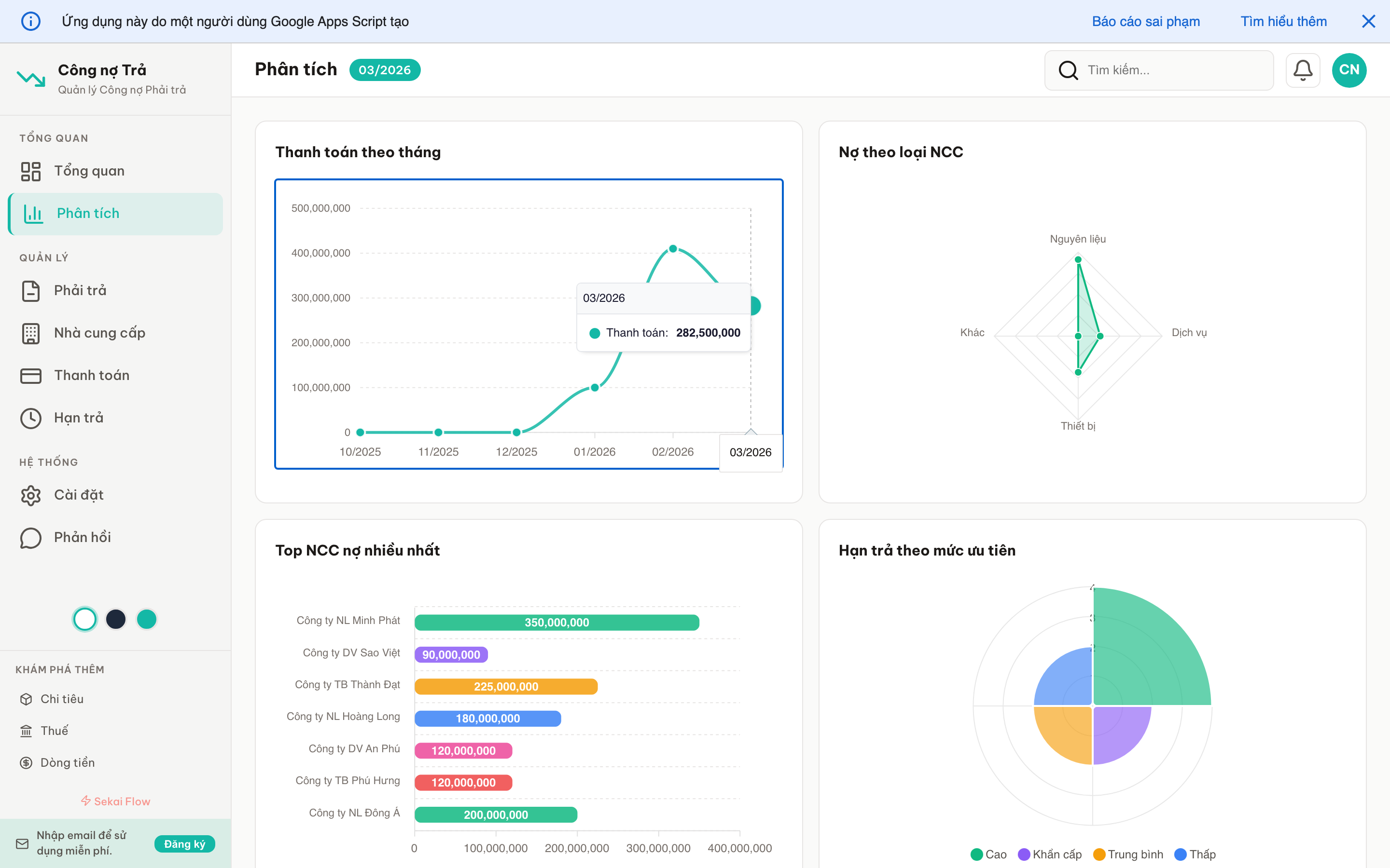 Công nợ Trả screenshot 3