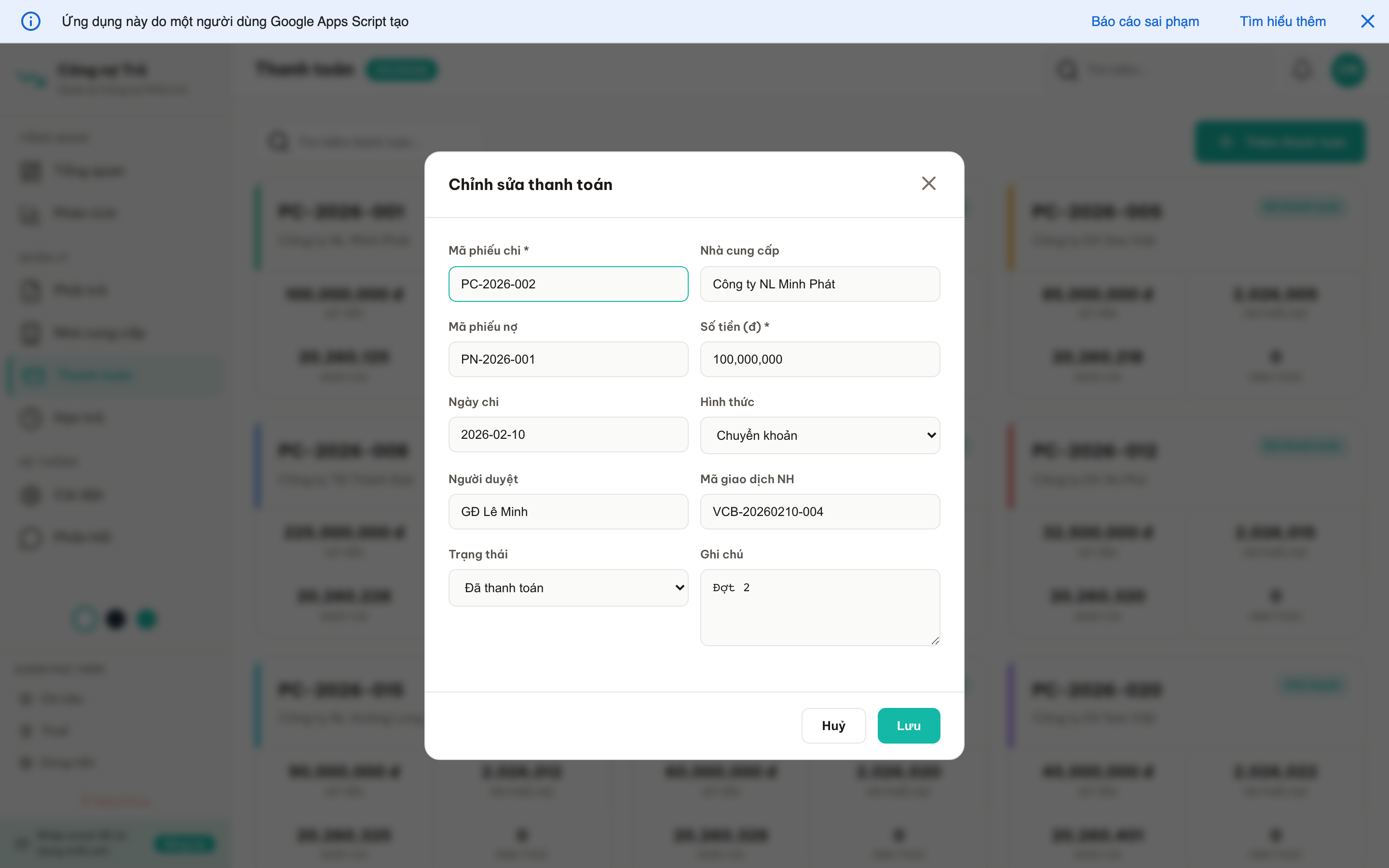 Công nợ Trả screenshot 7