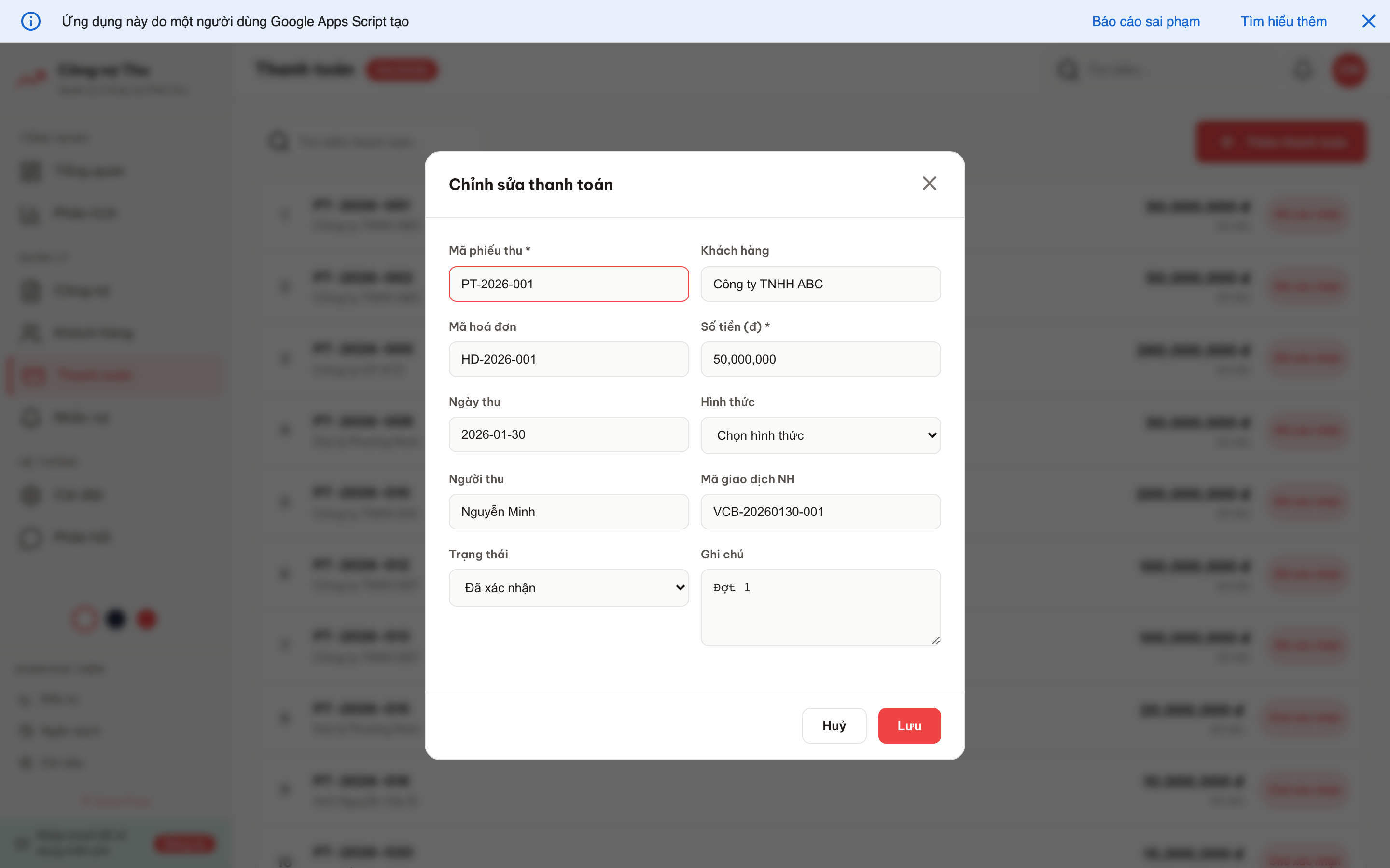Công nợ Thu screenshot 7