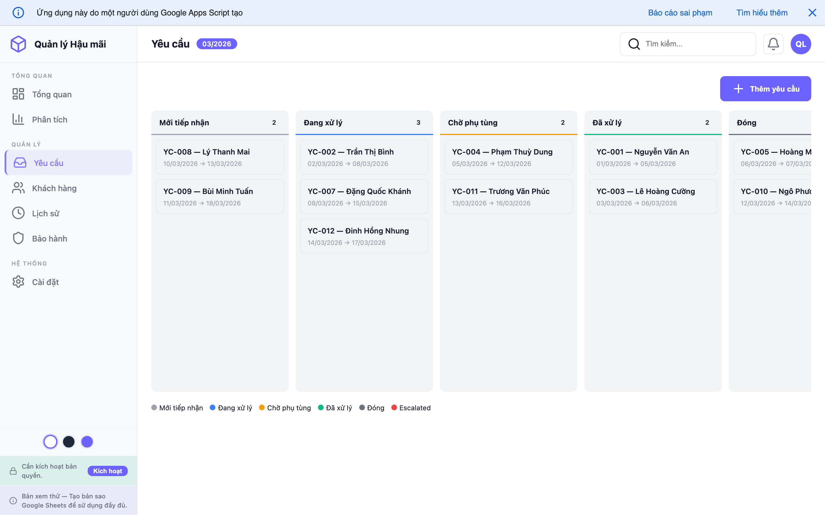 Quản lý Hậu mãi screenshot 3
