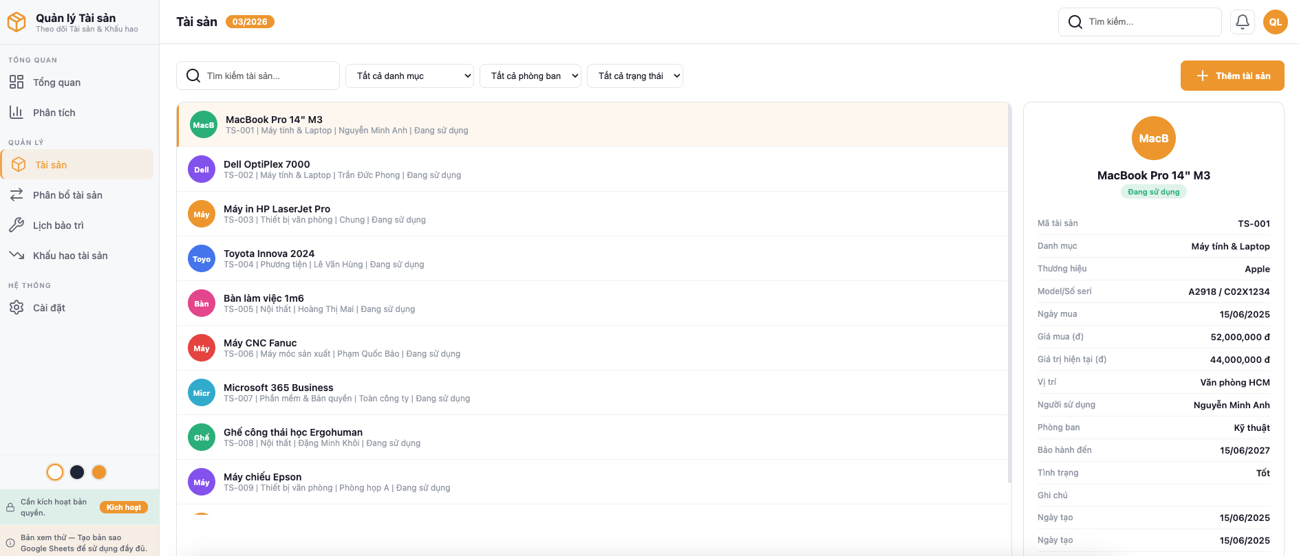Quản lý Tài sản screenshot 4