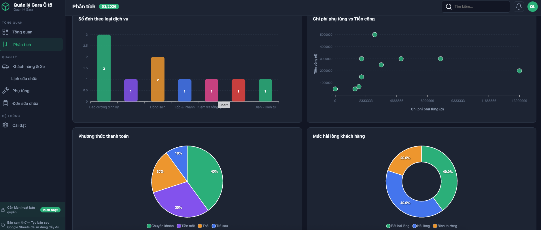 Quản lý Gara Ô tô screenshot 3