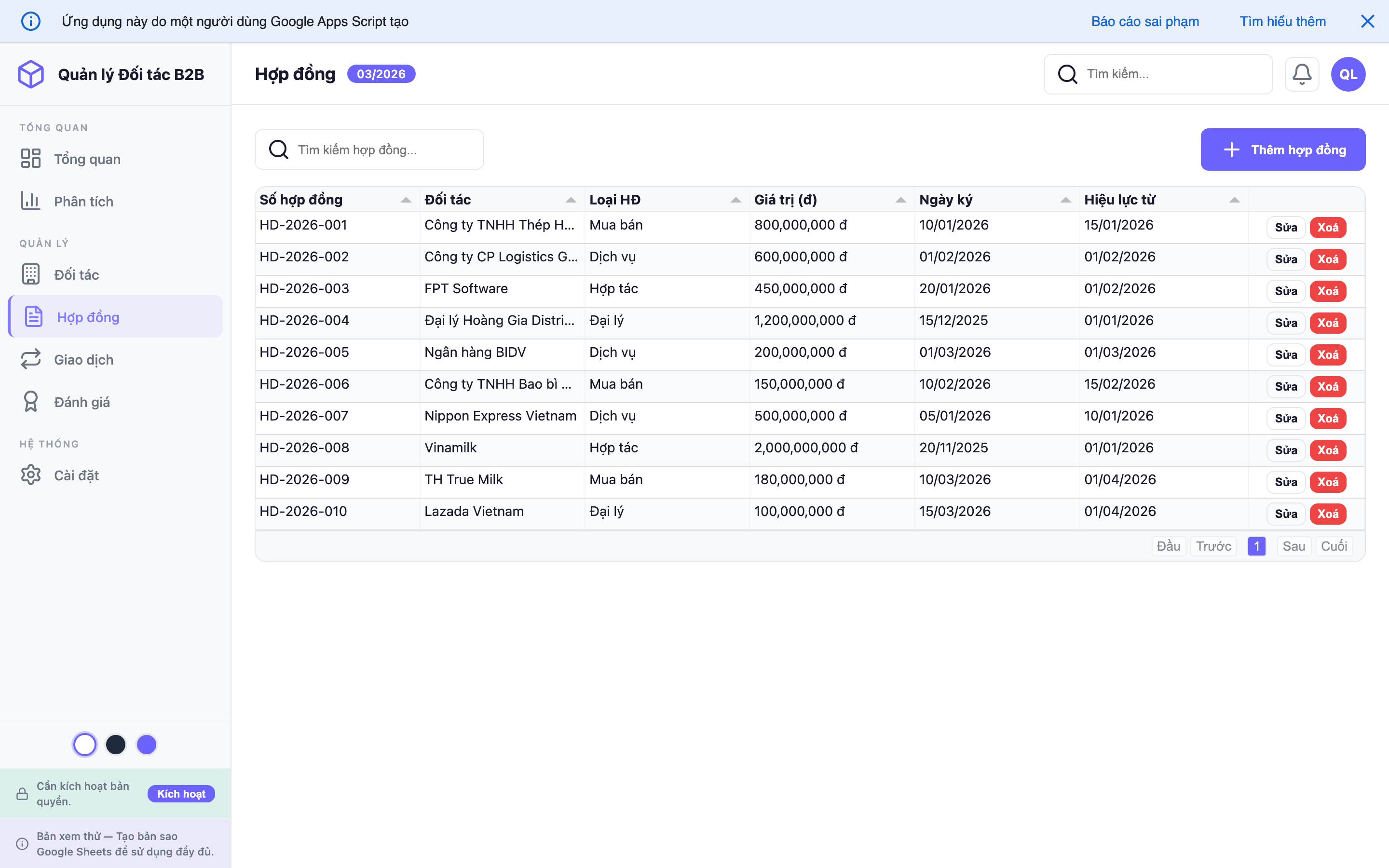 Quản lý Đối tác screenshot 4