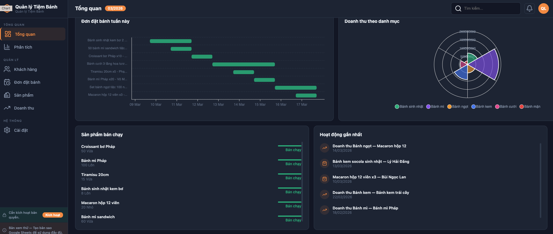 Quản lý Tiệm Bánh screenshot 1