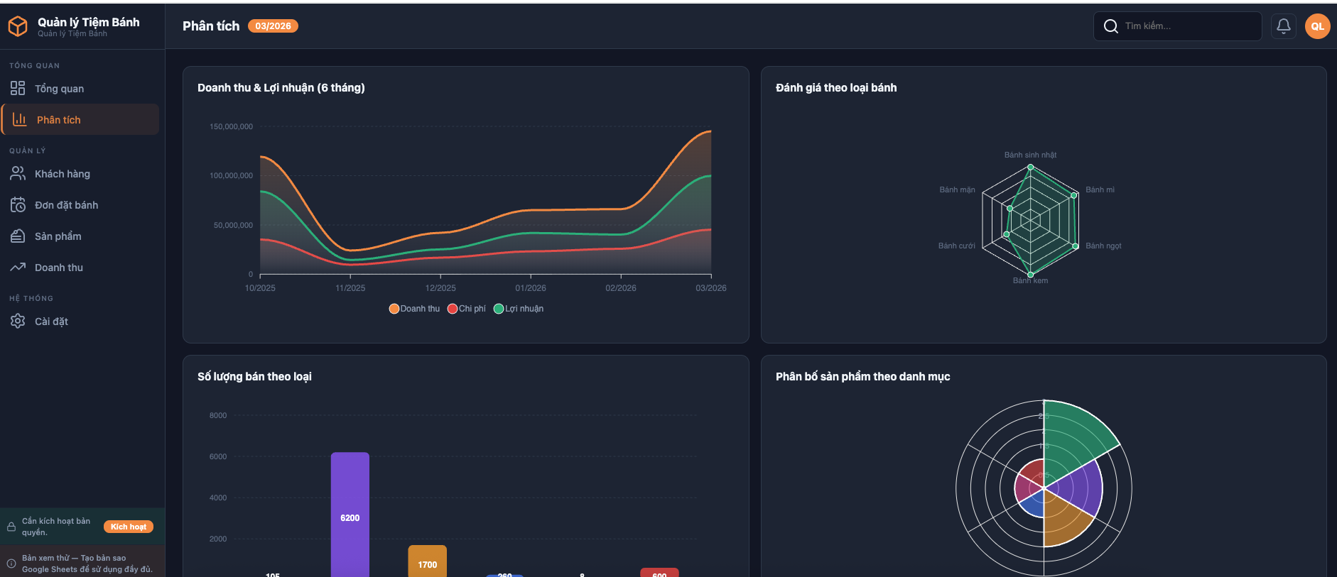 Quản lý Tiệm Bánh screenshot 2