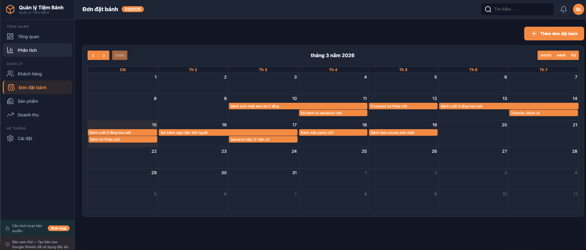 Quản lý Tiệm Bánh screenshot 5