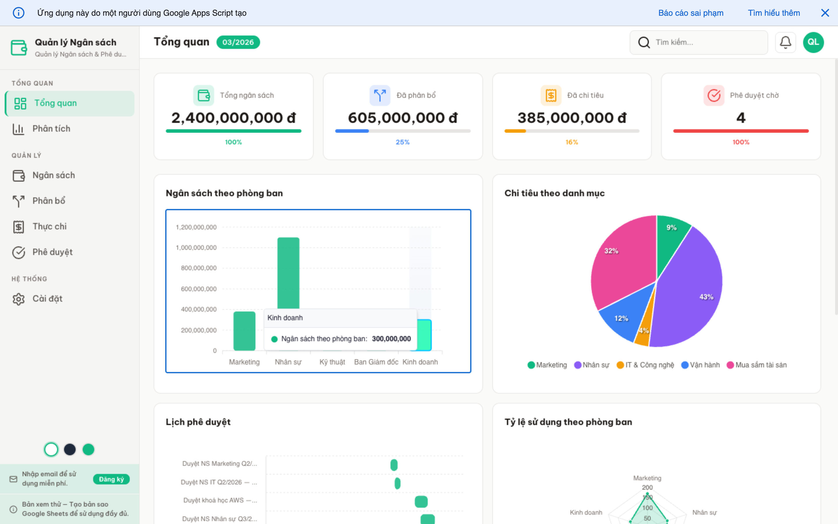 Ngân sách screenshot 1