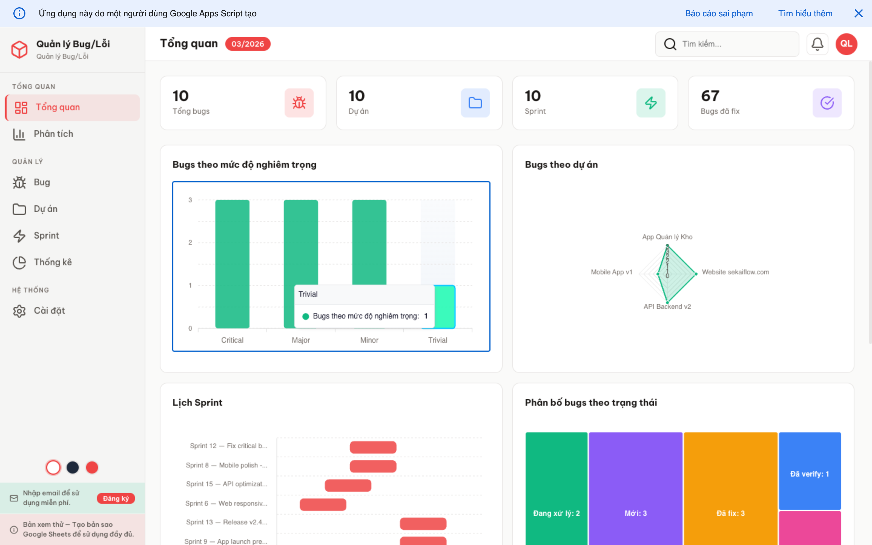 Theo dõi Lỗi screenshot 1