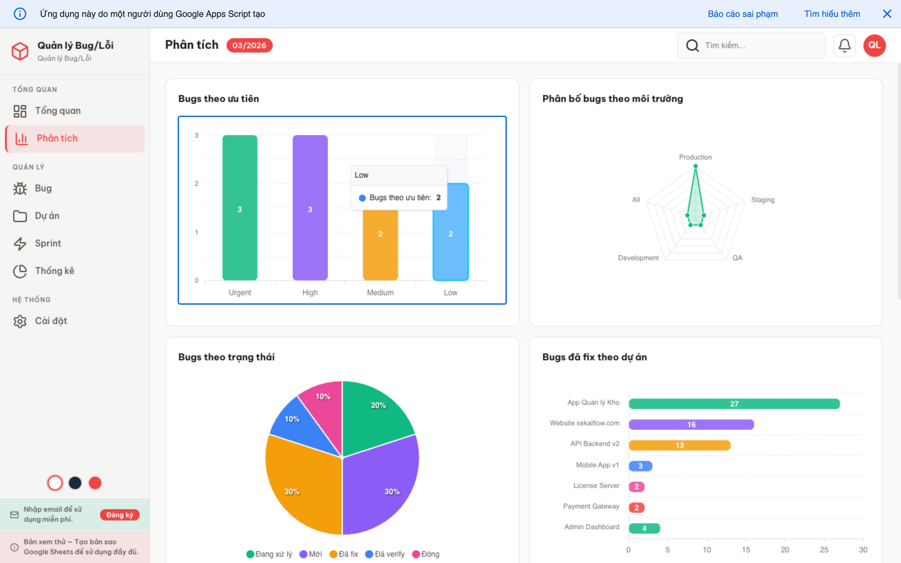 Theo dõi Lỗi screenshot 3