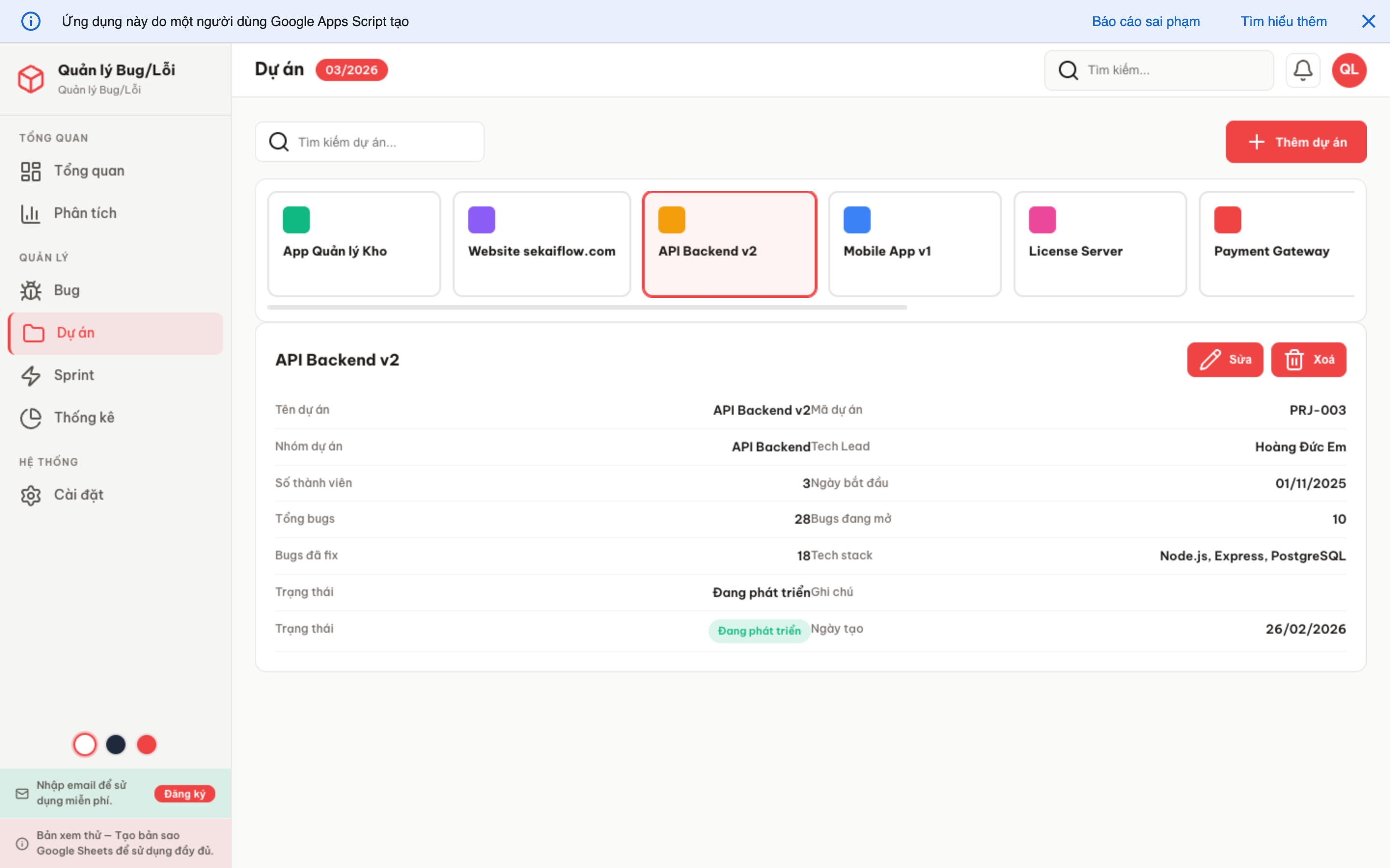 Theo dõi Lỗi screenshot 6