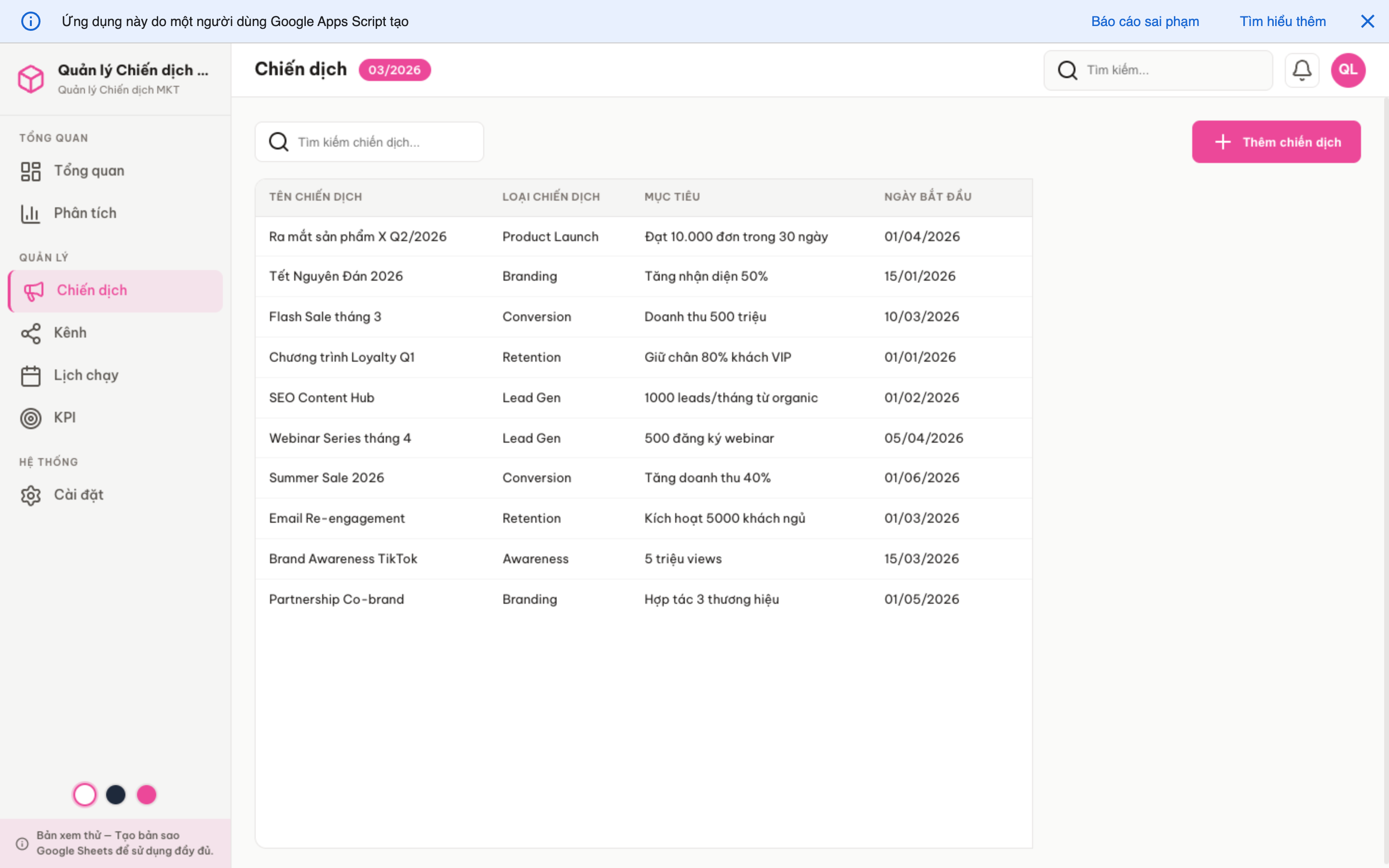 Chiến dịch MKT screenshot 4