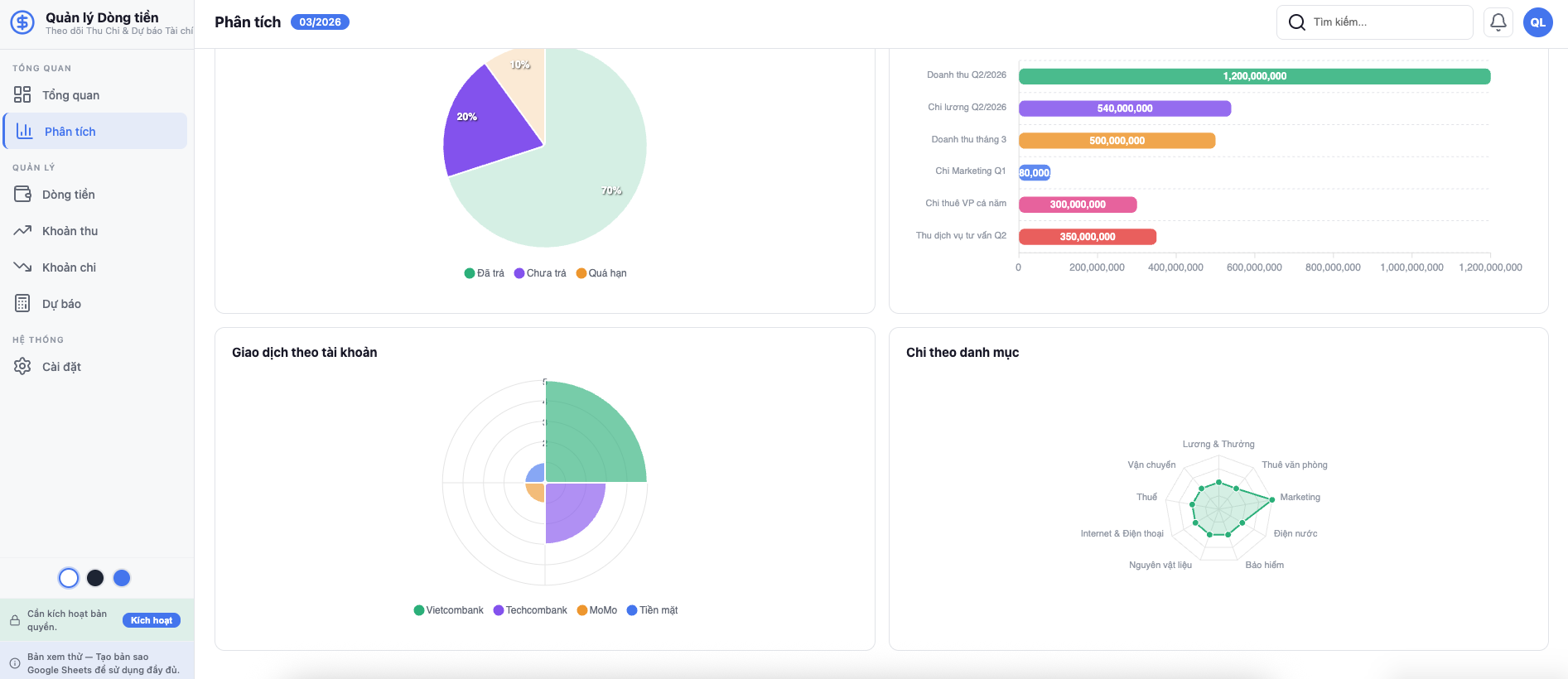 Quản lý Dòng tiền screenshot 3