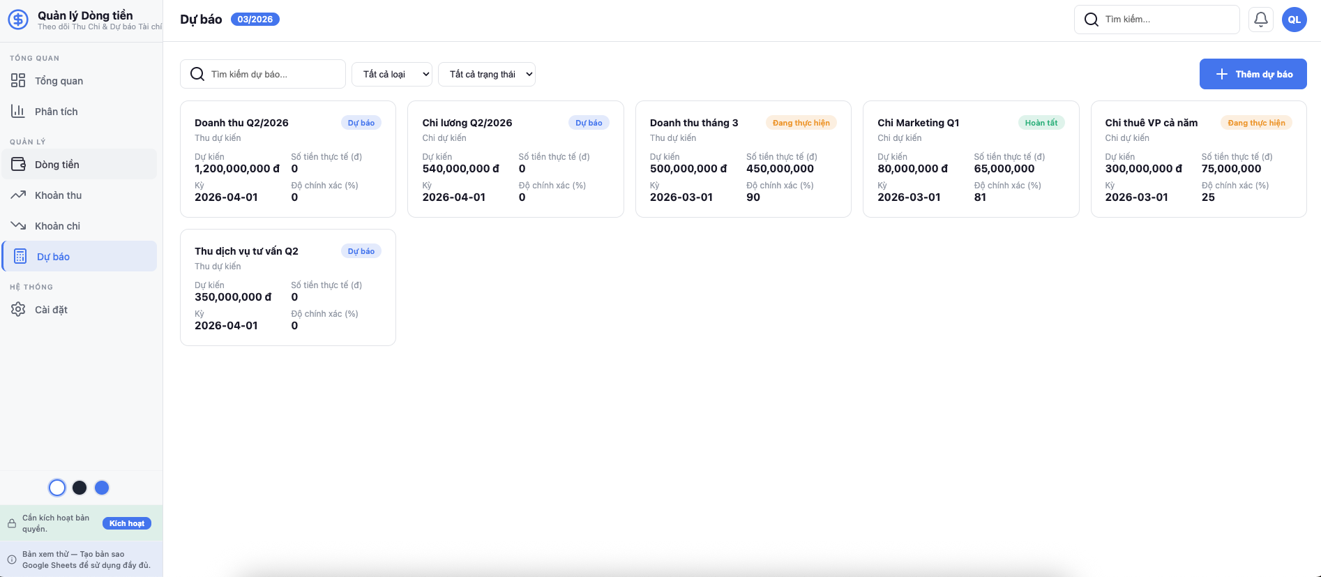 Quản lý Dòng tiền screenshot 5