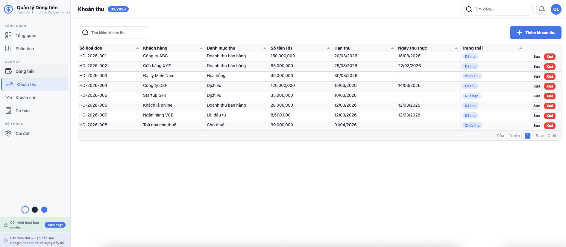 Quản lý Dòng tiền screenshot 6
