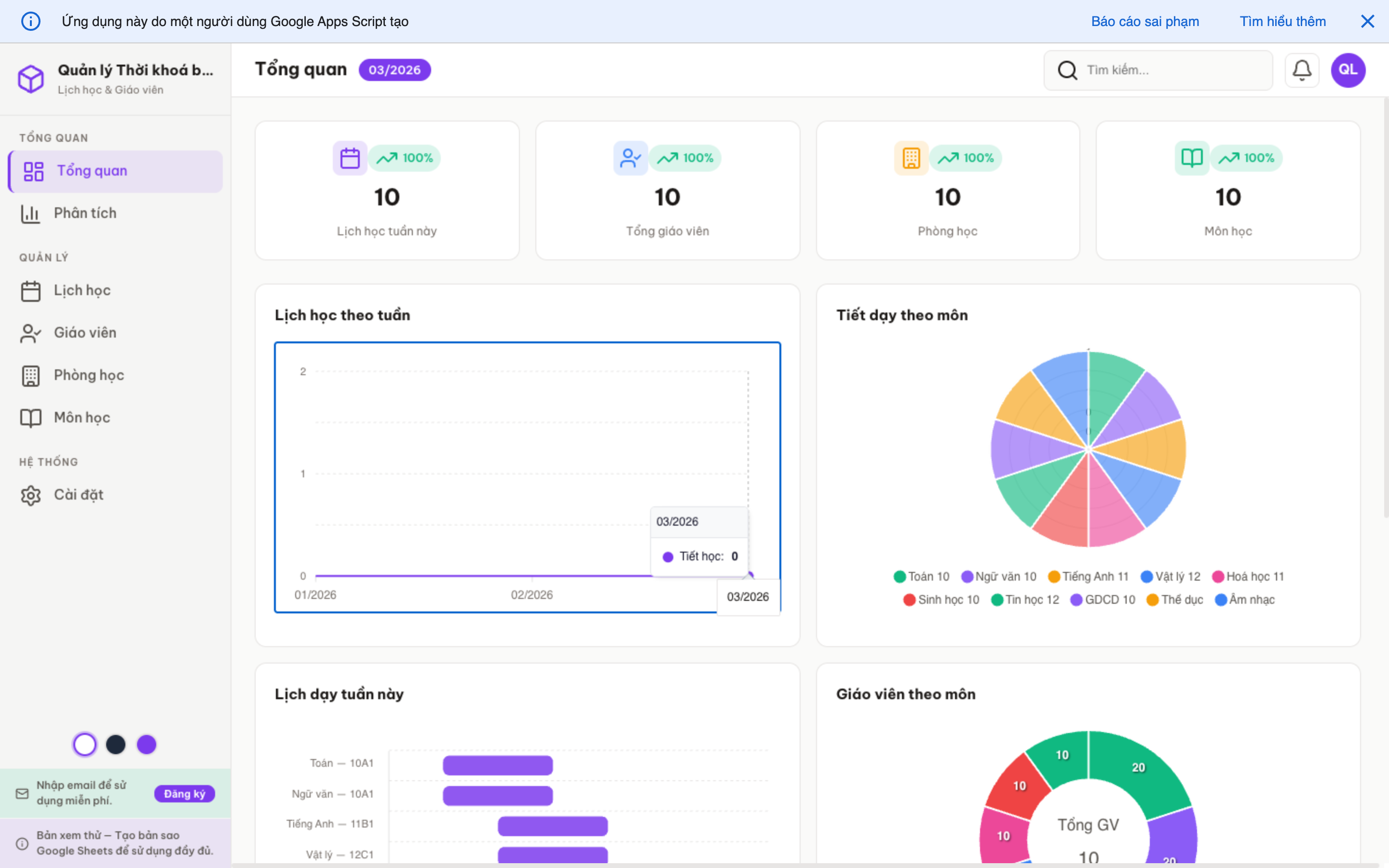 Thời khoá biểu screenshot 1