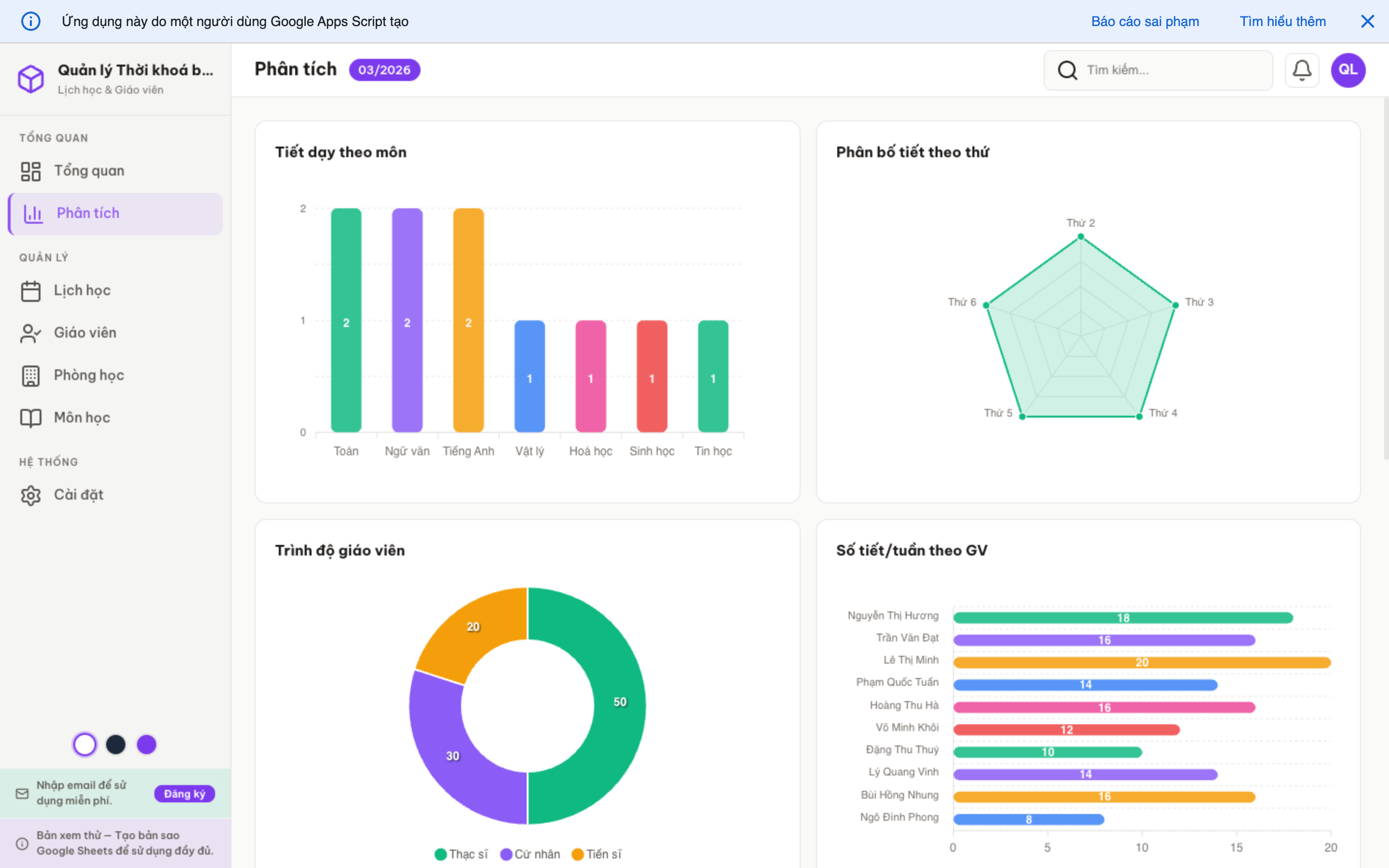 Thời khoá biểu screenshot 2