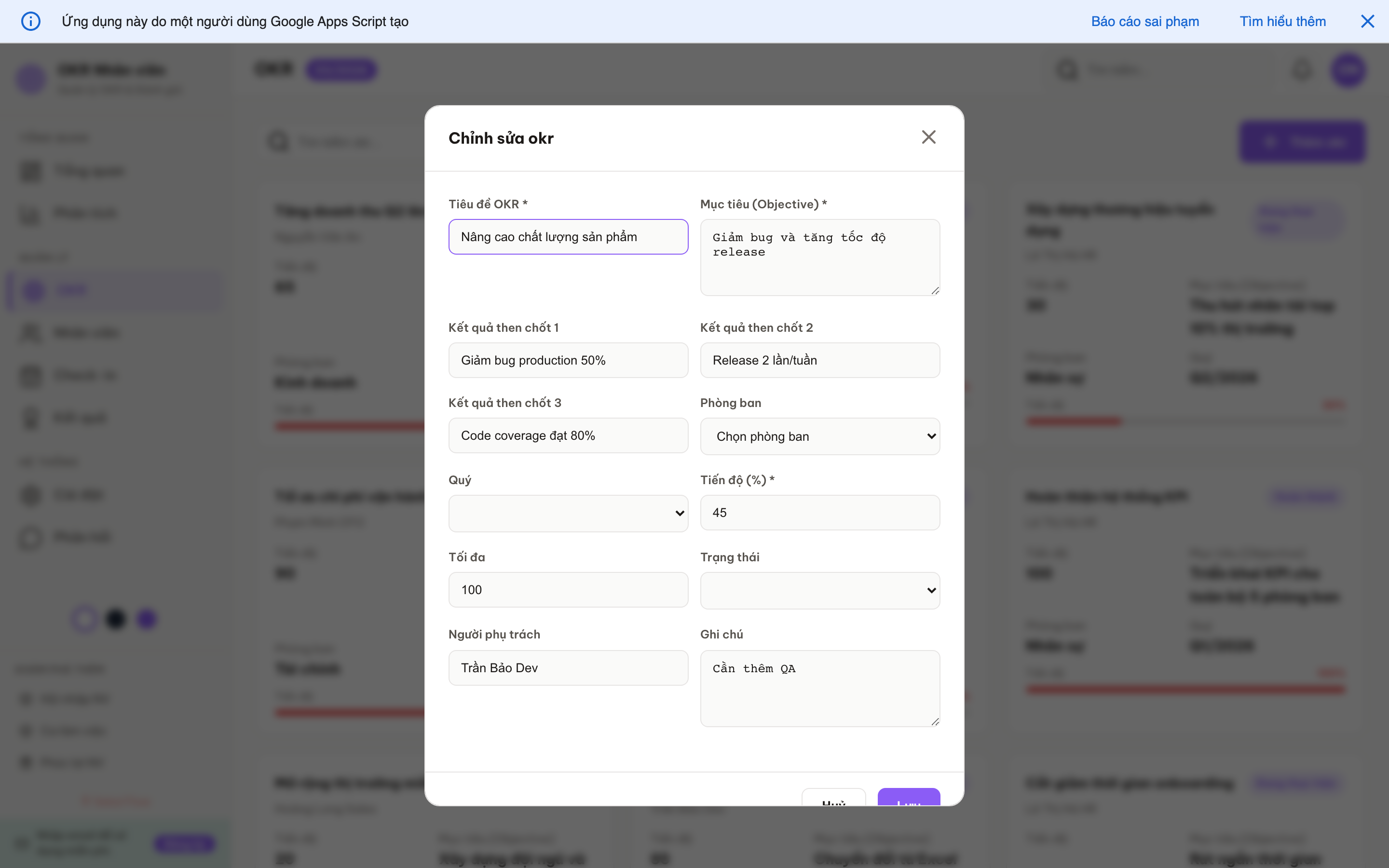 OKR Nhân viên screenshot 4