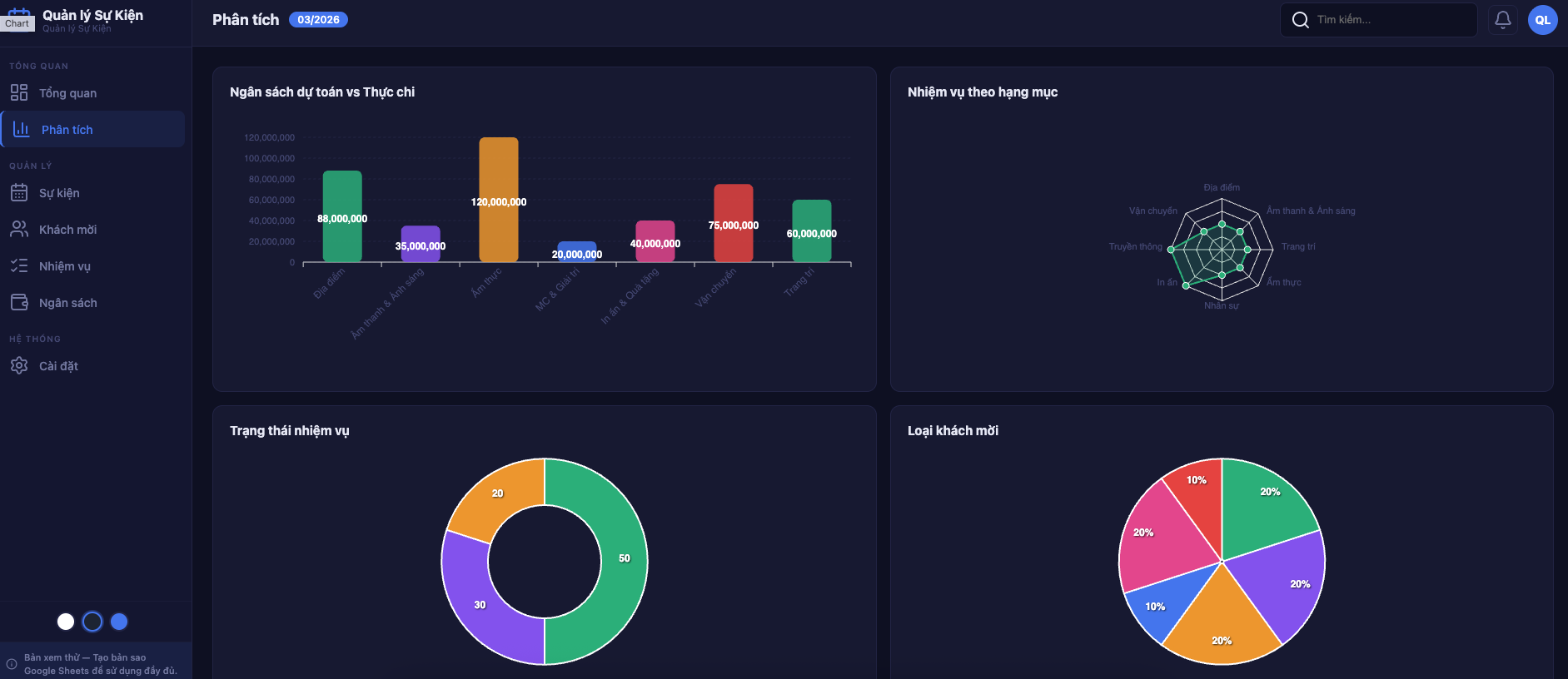 Quản lý Sự kiện screenshot 2