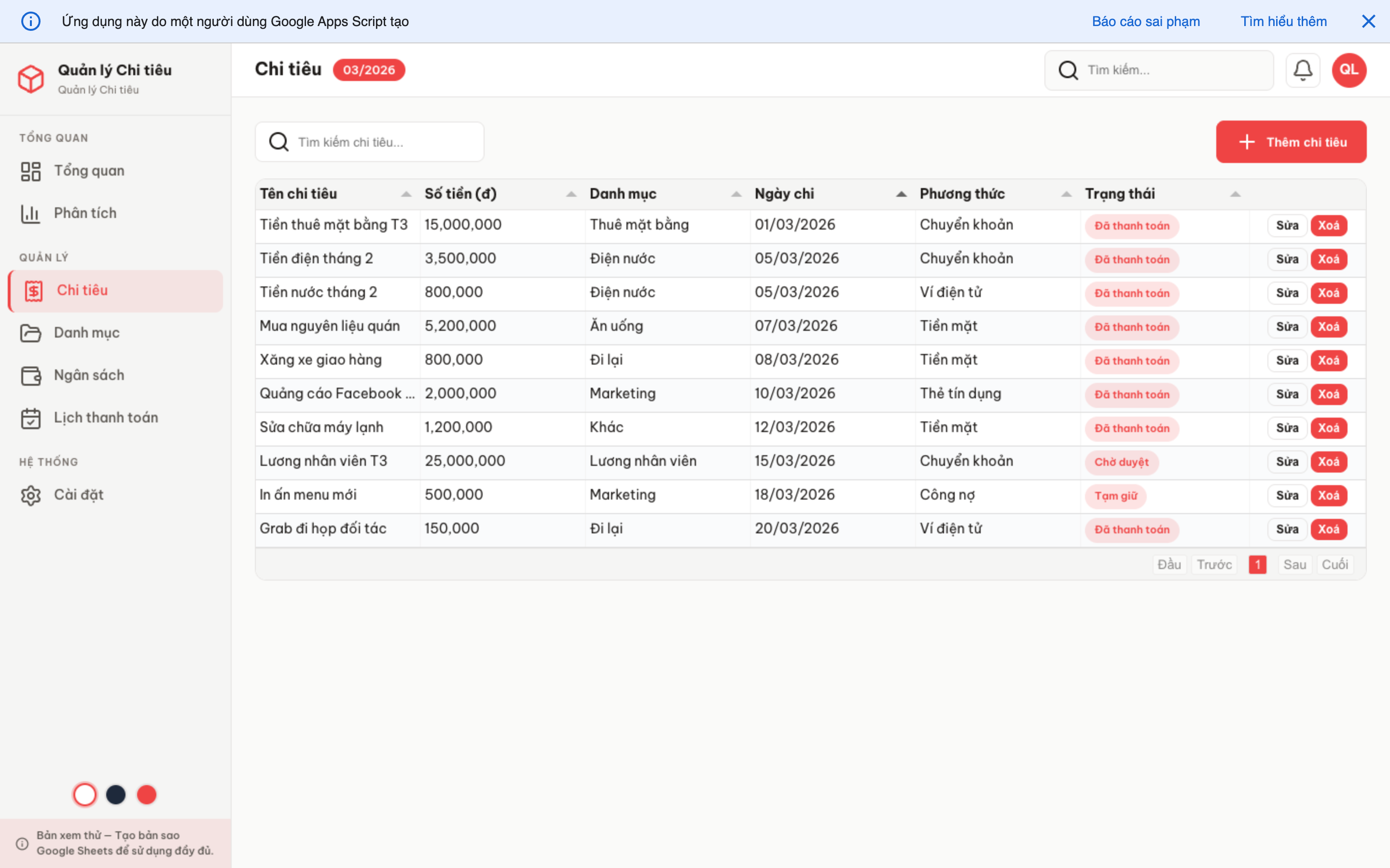Chi tiêu screenshot 4