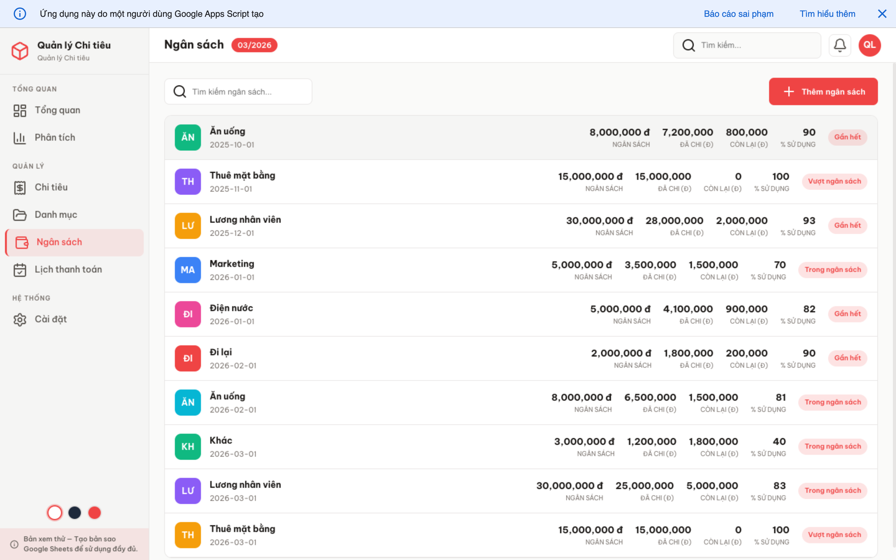 Chi tiêu screenshot 7