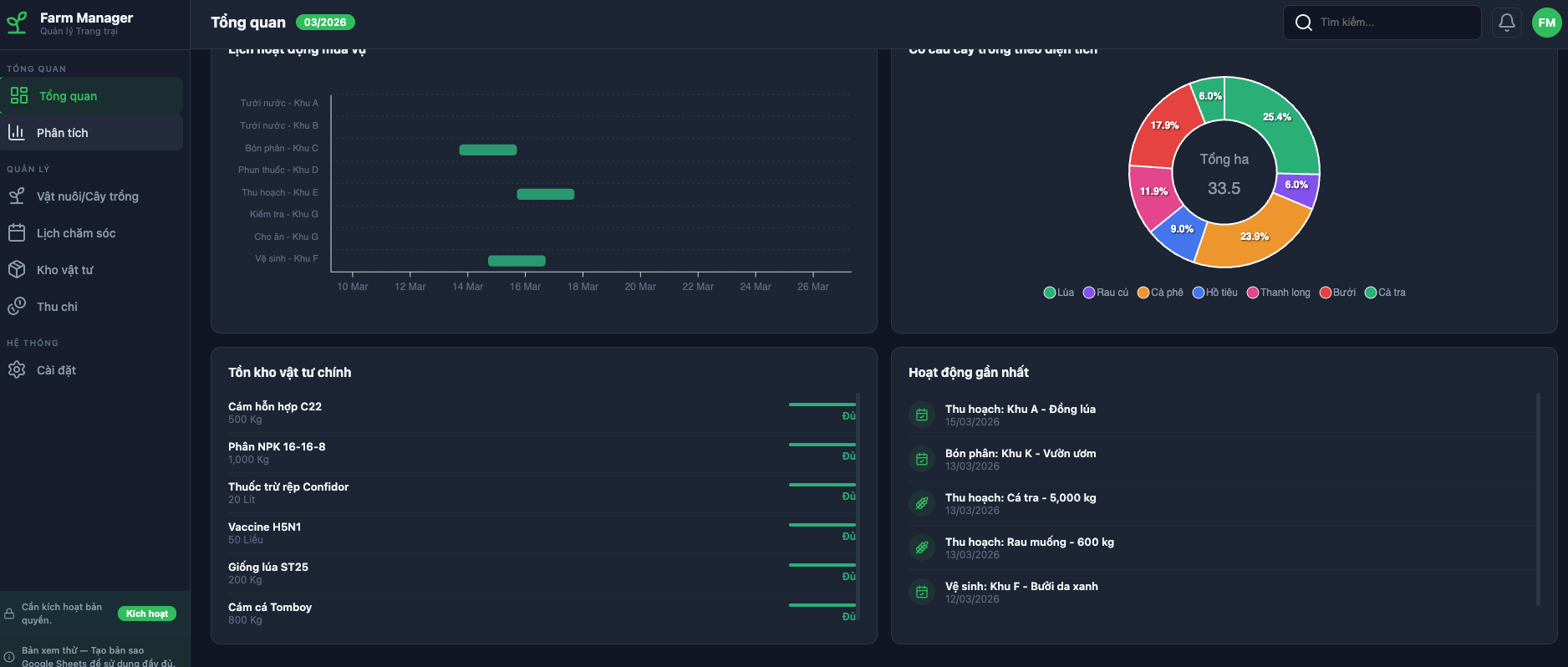 Quản lý Nông trại screenshot 1