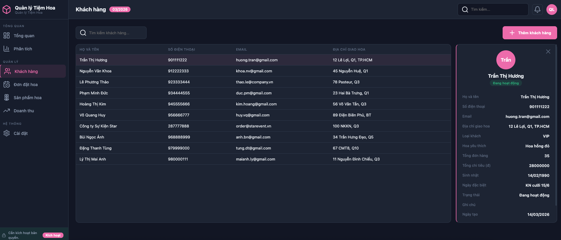 Quản lý Tiệm Hoa screenshot 4
