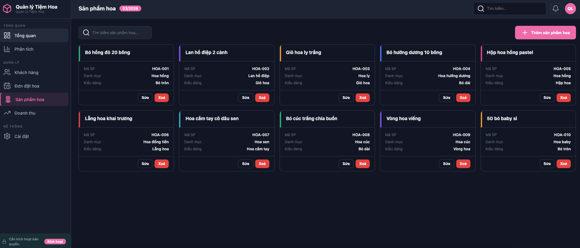 Quản lý Tiệm Hoa screenshot 6