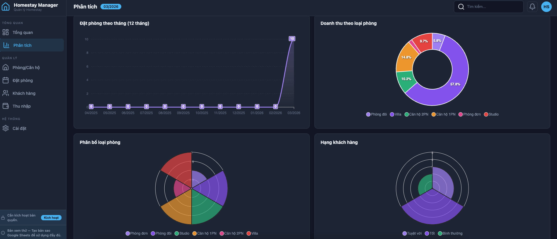 Quản lý Homestay screenshot 2