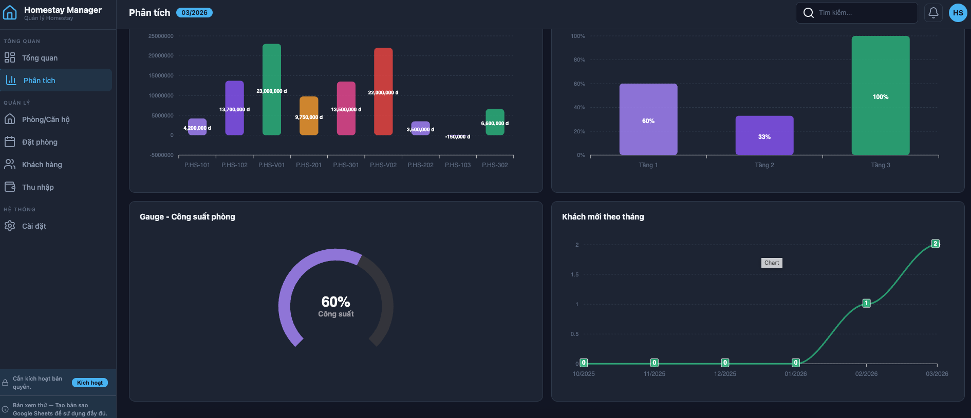 Quản lý Homestay screenshot 3