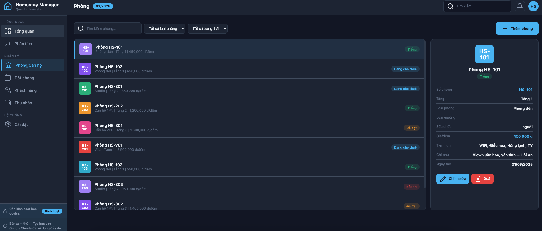 Quản lý Homestay screenshot 4