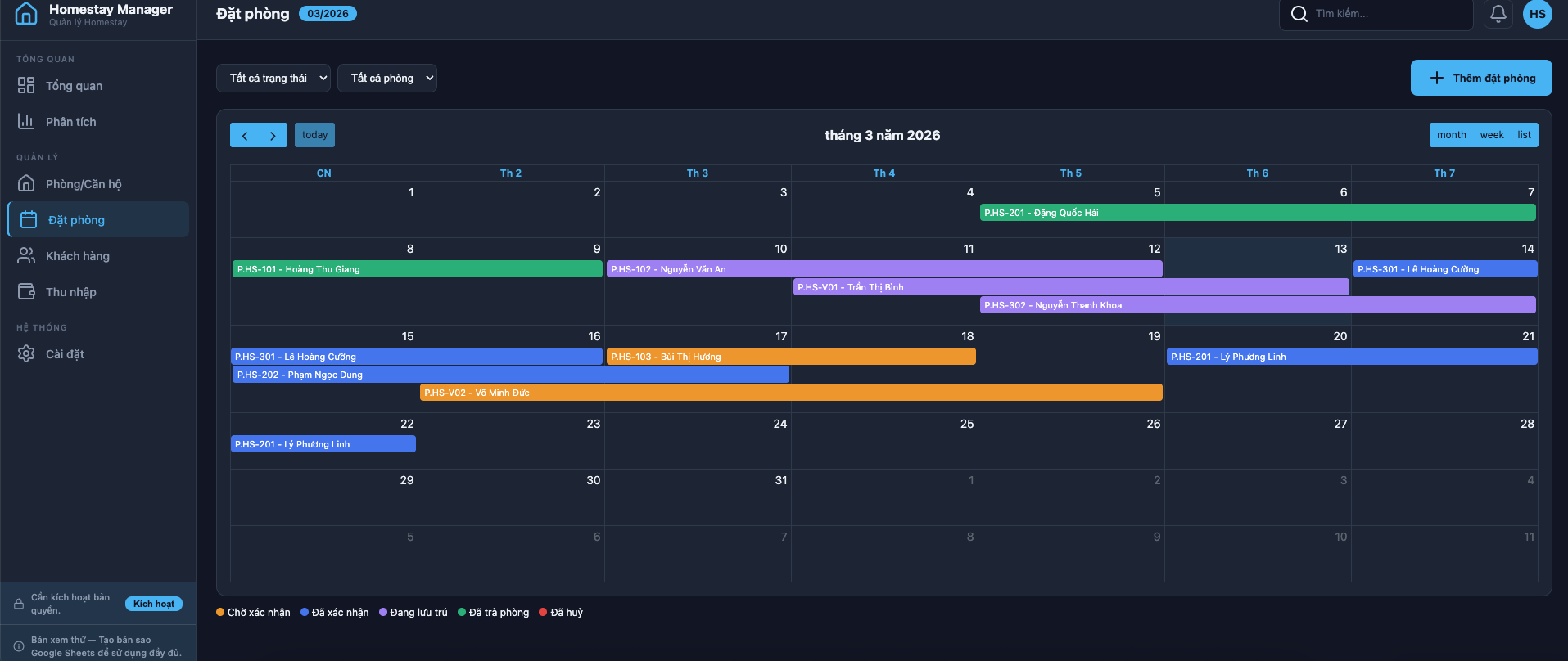 Quản lý Homestay screenshot 5