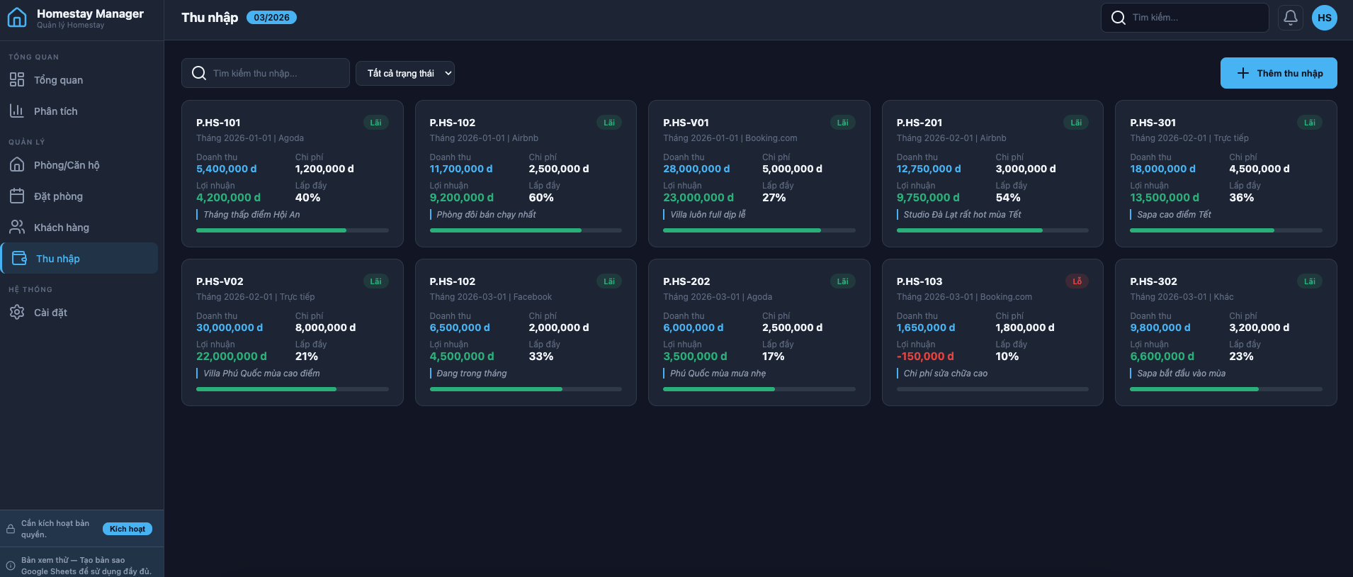Quản lý Homestay screenshot 6