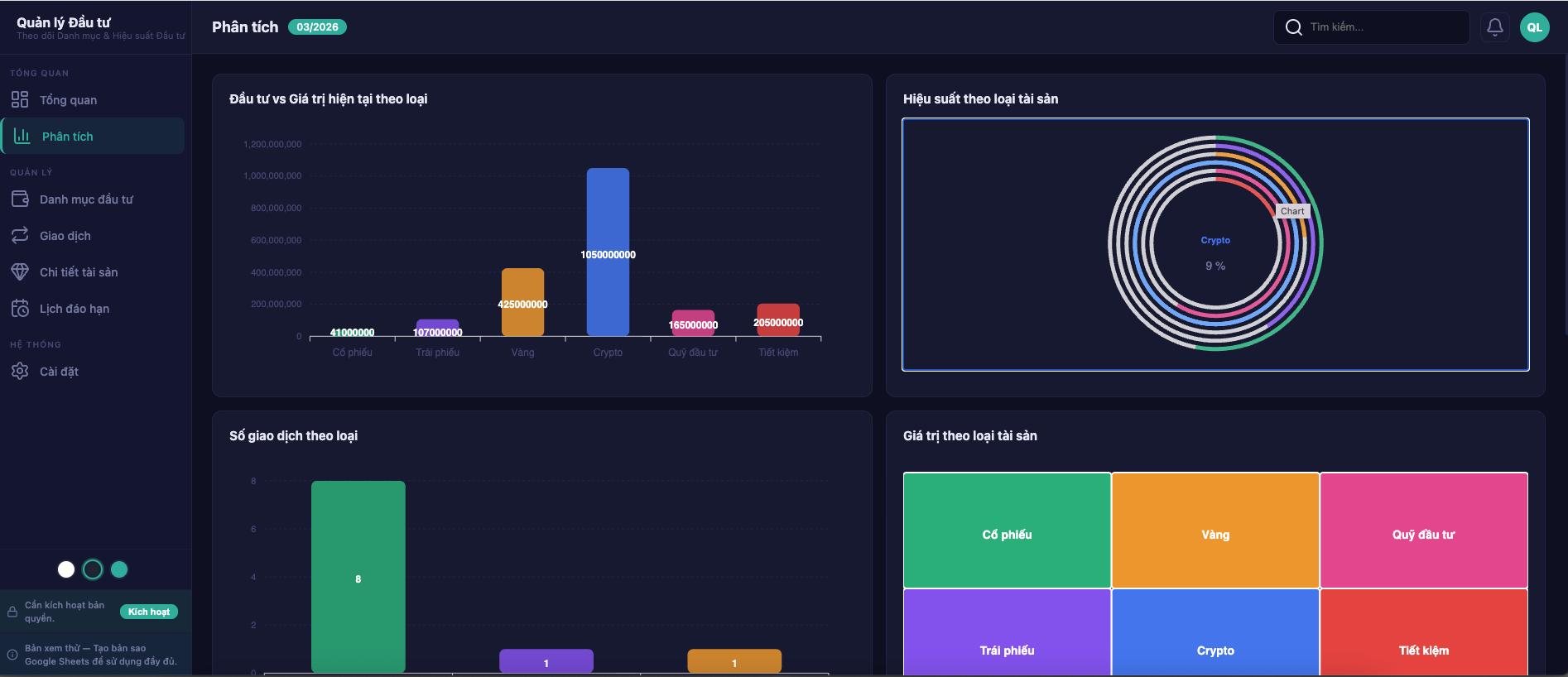 Quản lý Đầu tư screenshot 2