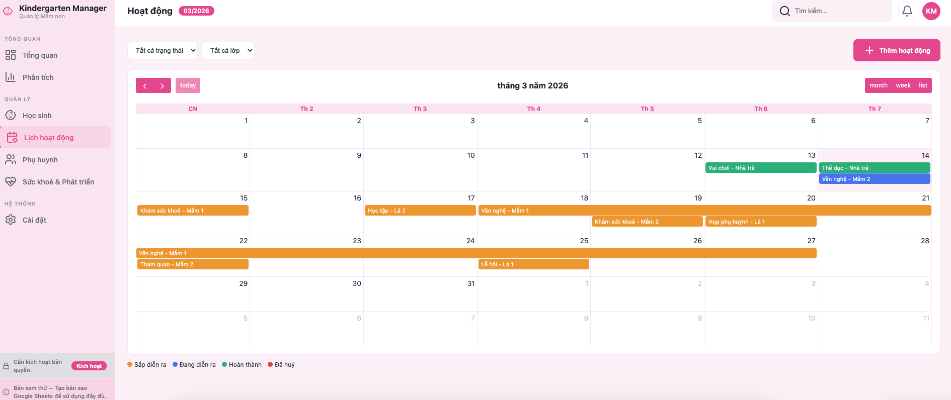 Quản lý Mẫu giáo screenshot 5