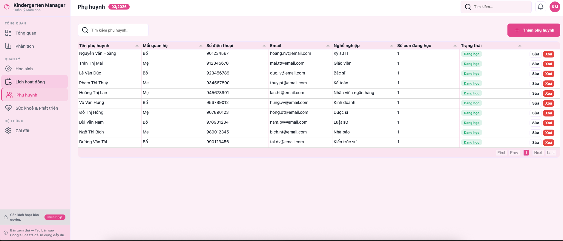 Quản lý Mẫu giáo screenshot 6