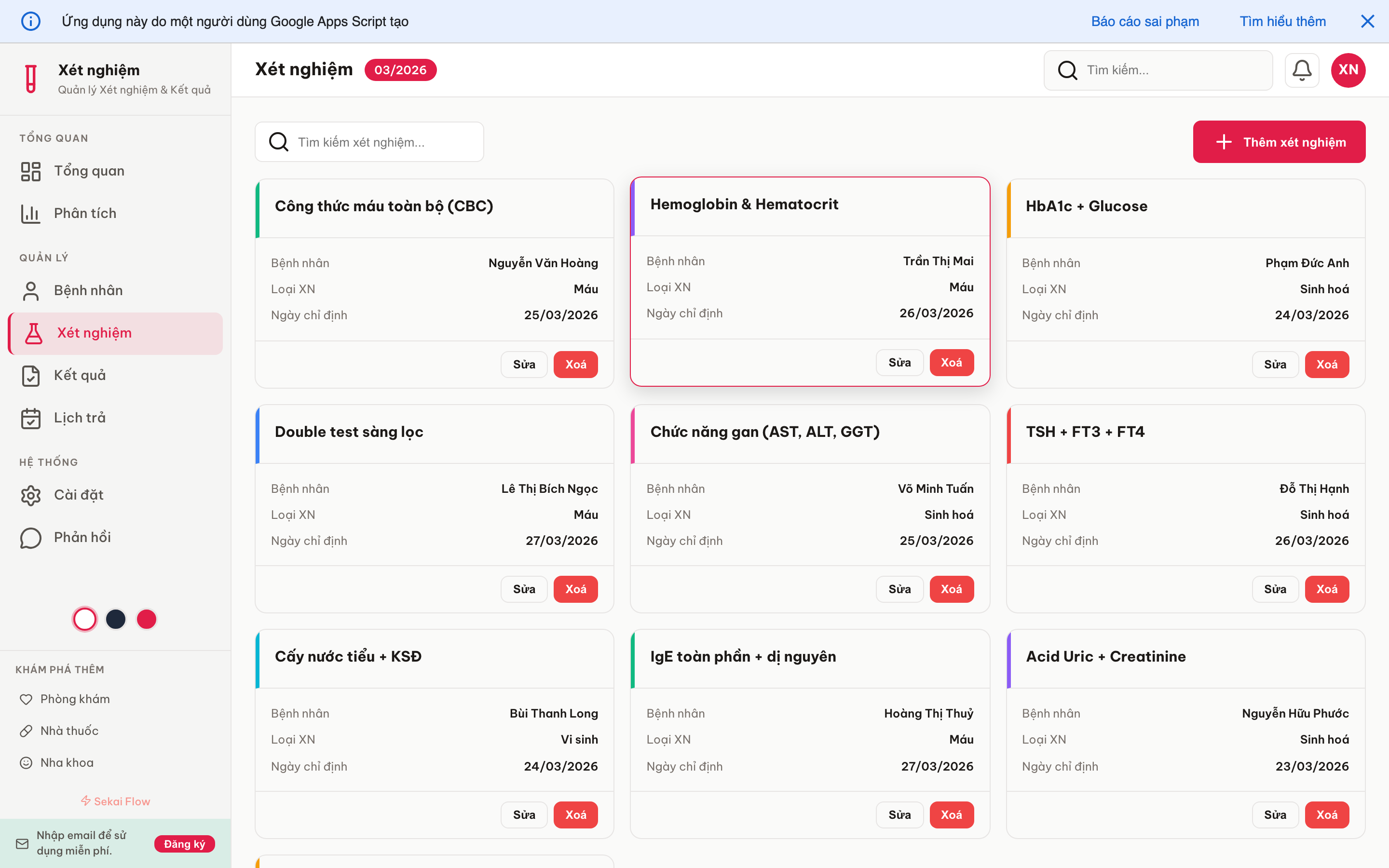 Xét nghiệm screenshot 5