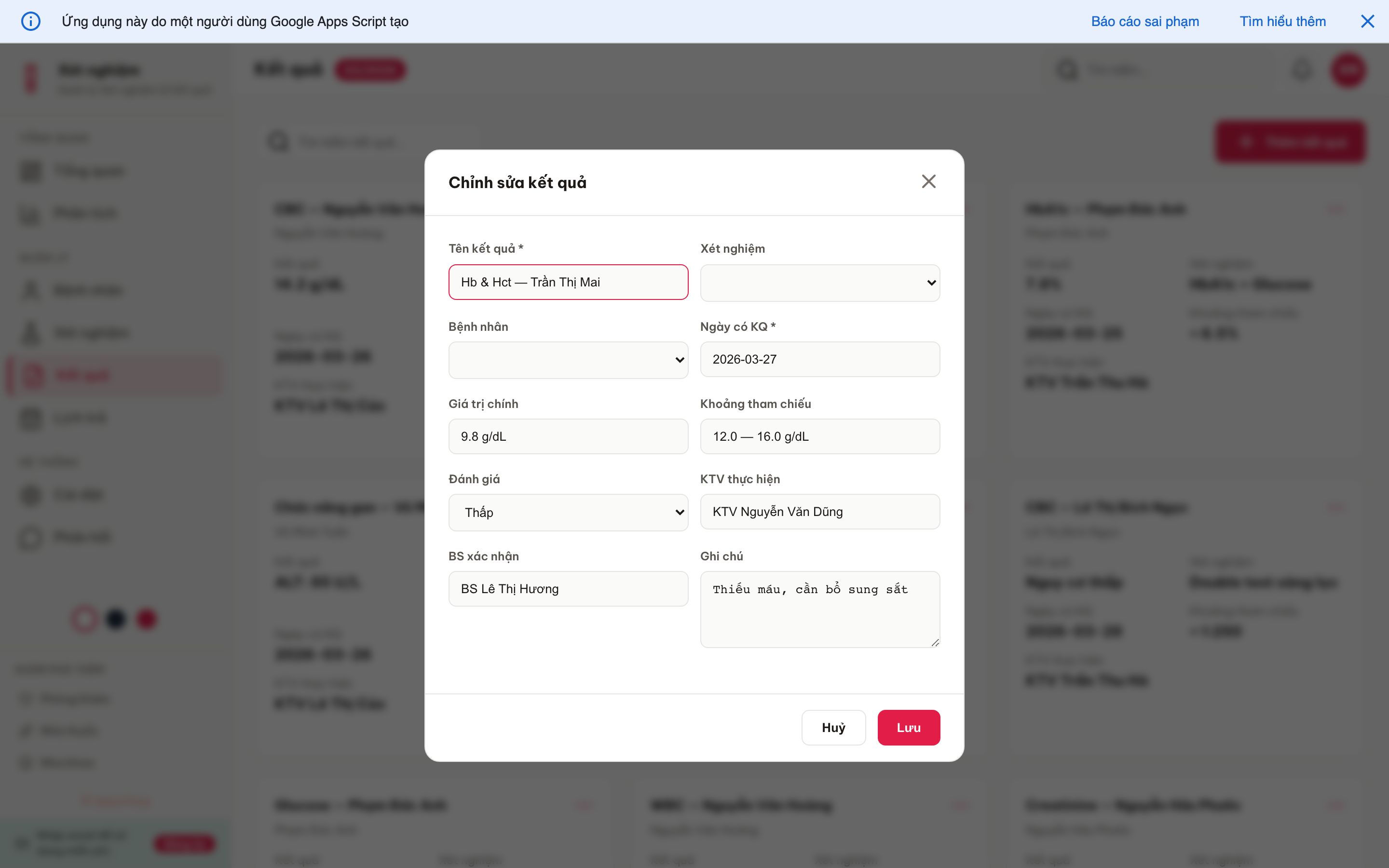 Xét nghiệm screenshot 7