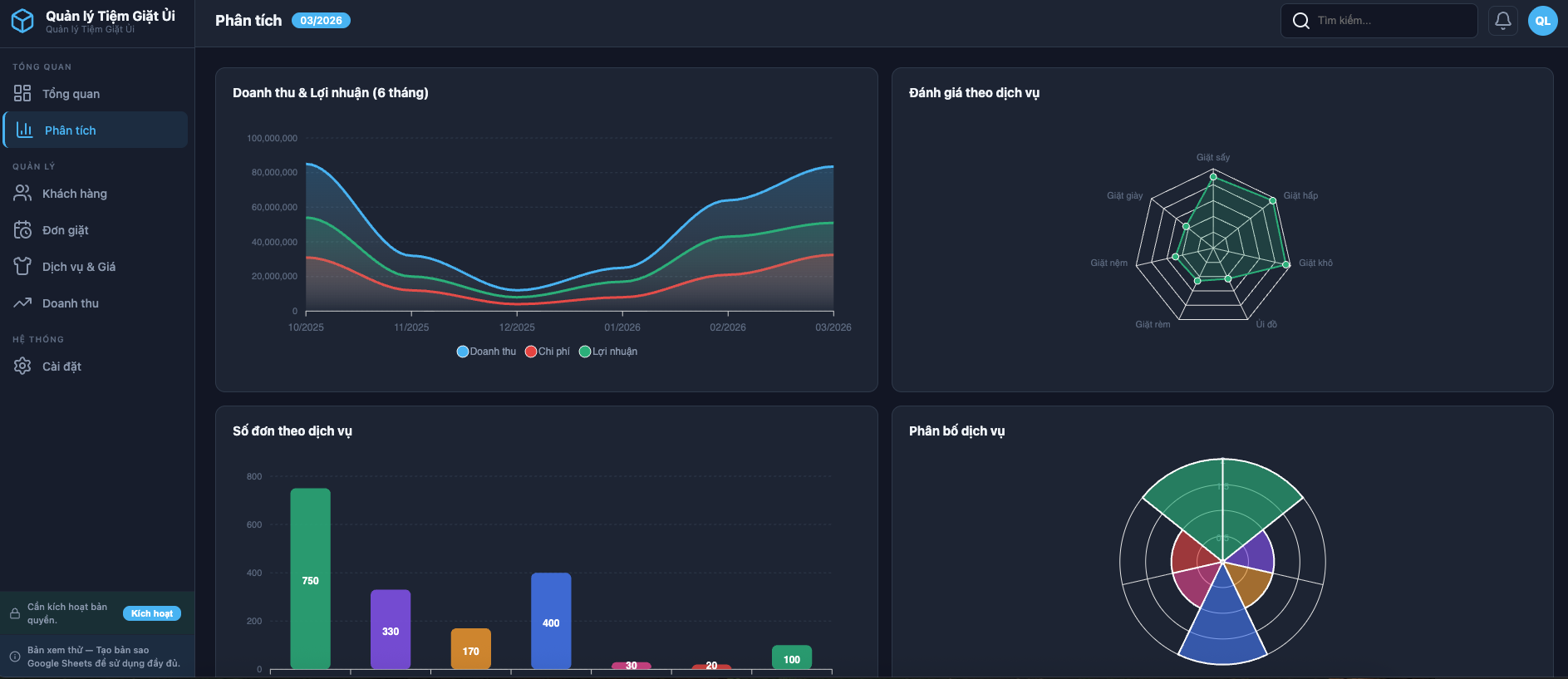 Quản lý Tiệm Giặt Ủi screenshot 2