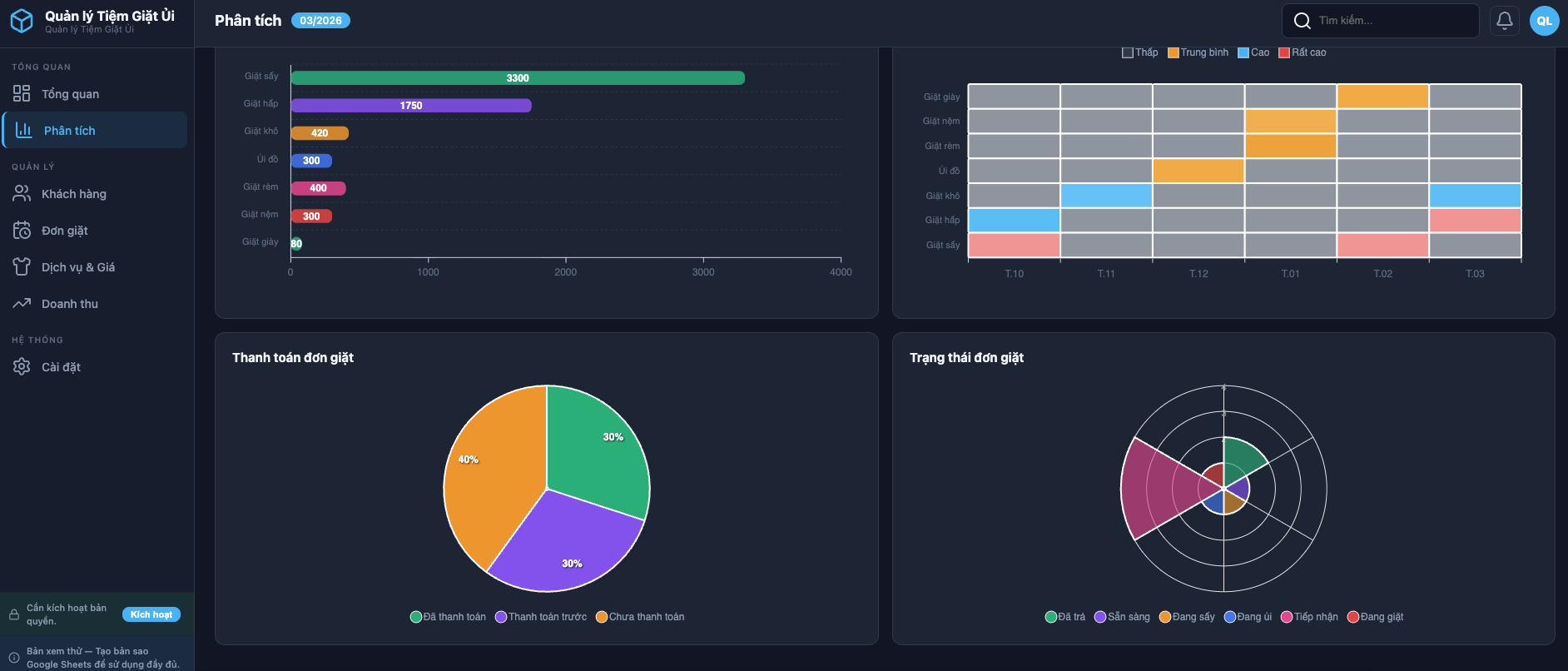 Quản lý Tiệm Giặt Ủi screenshot 3