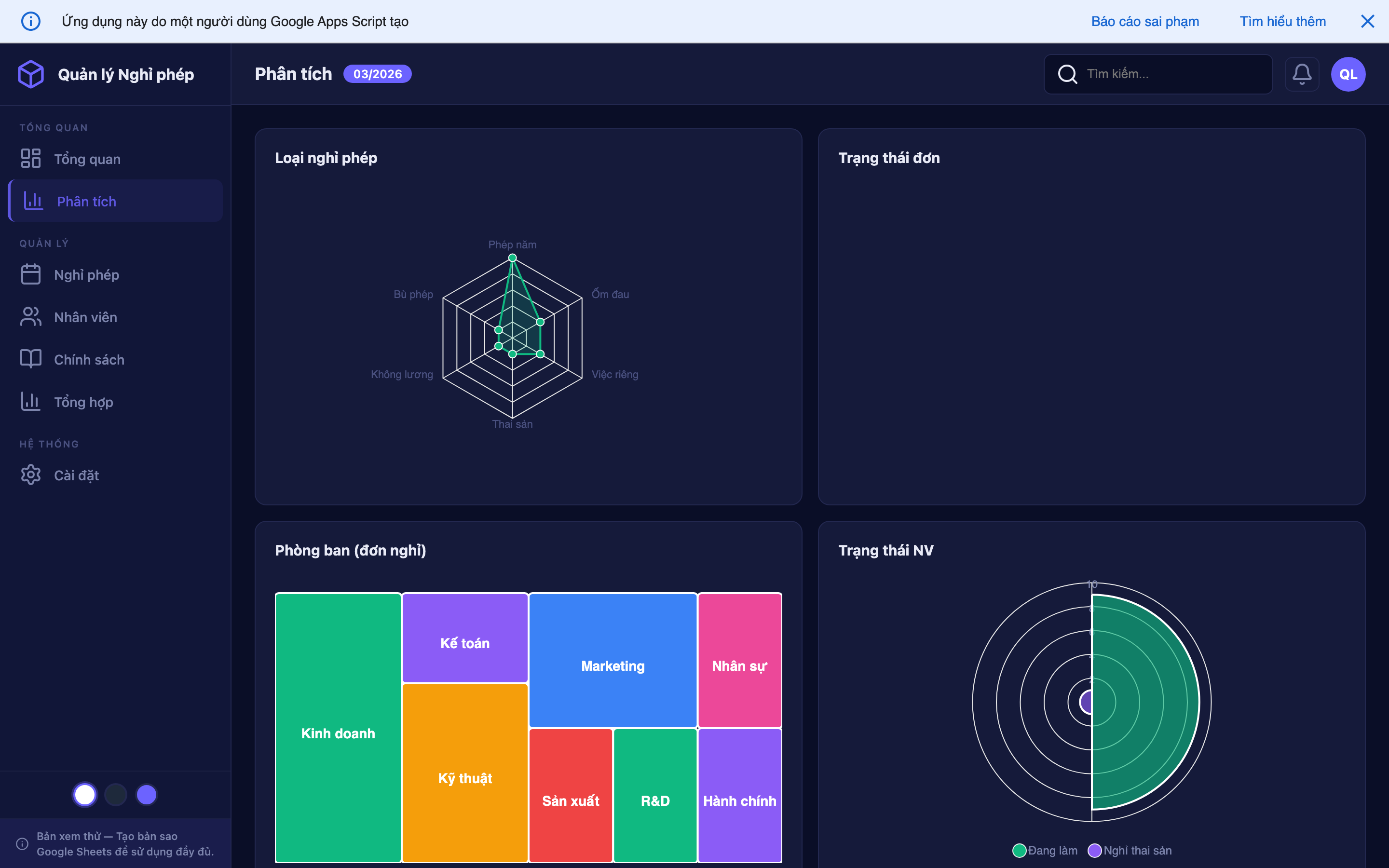 Quản lý Nghỉ phép screenshot 2