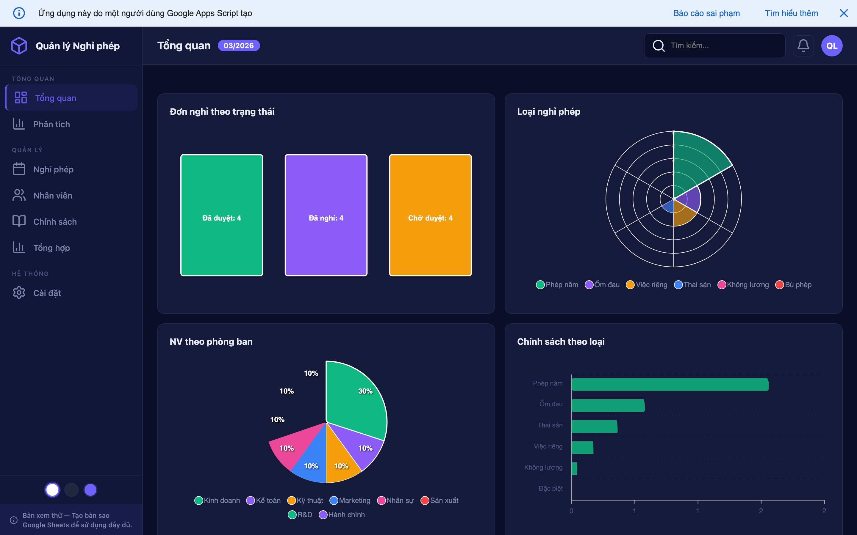 Quản lý Nghỉ phép