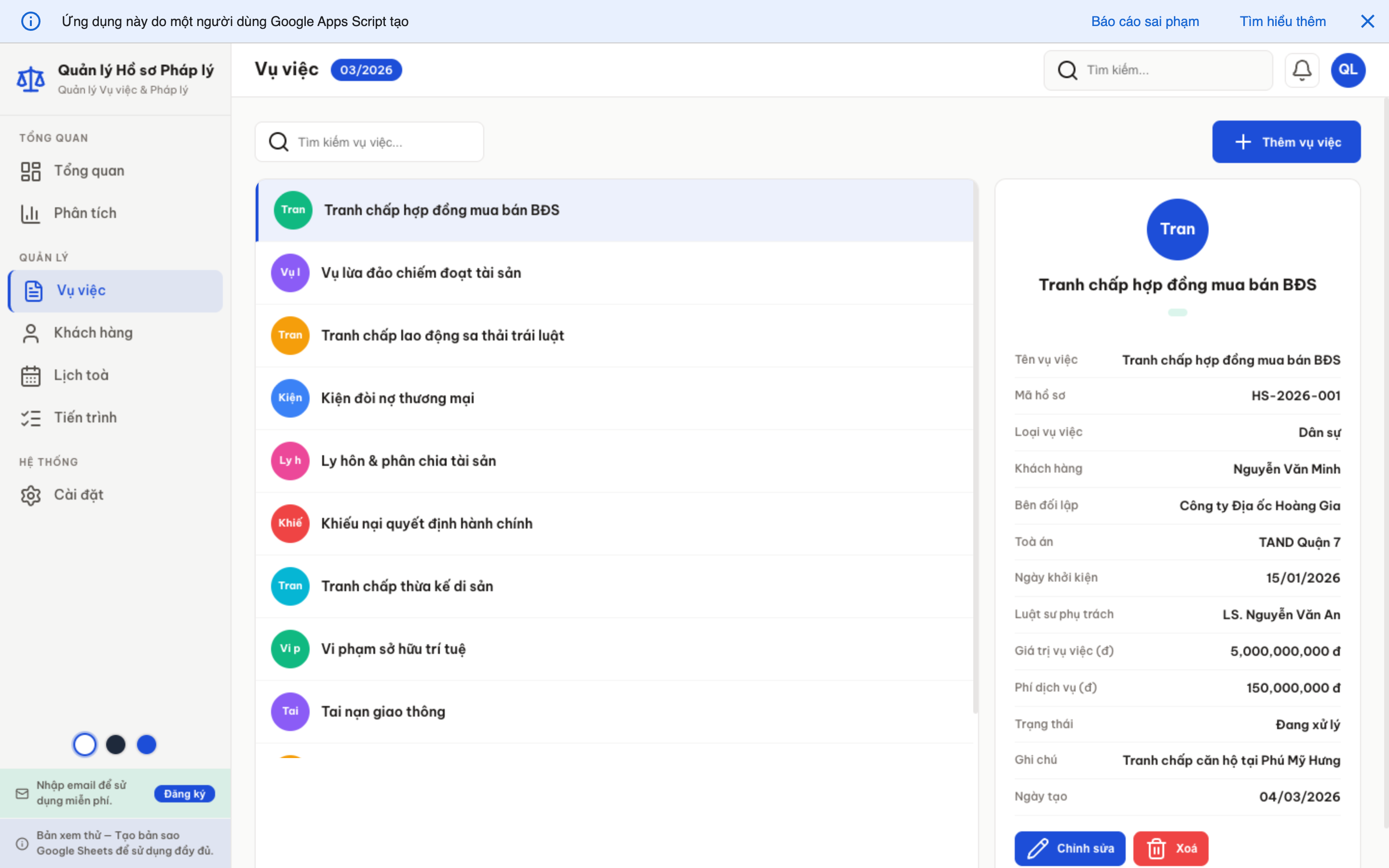 Hồ sơ Pháp lý screenshot 4