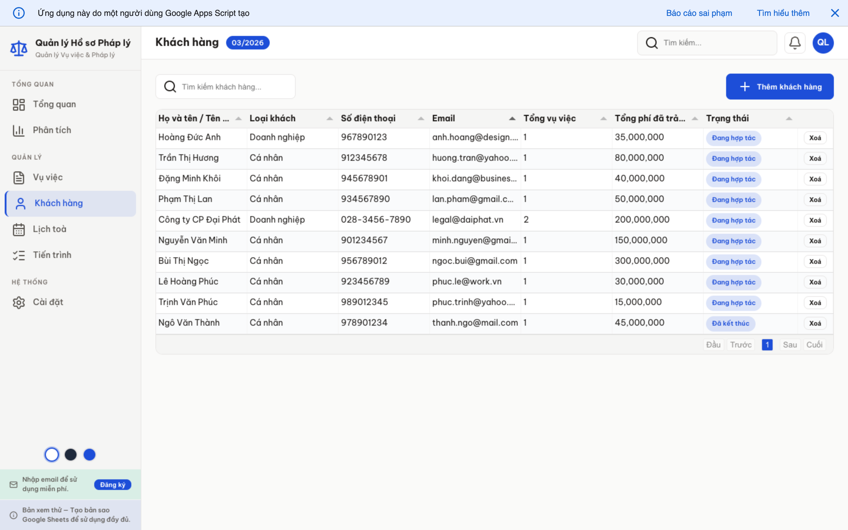 Hồ sơ Pháp lý screenshot 6