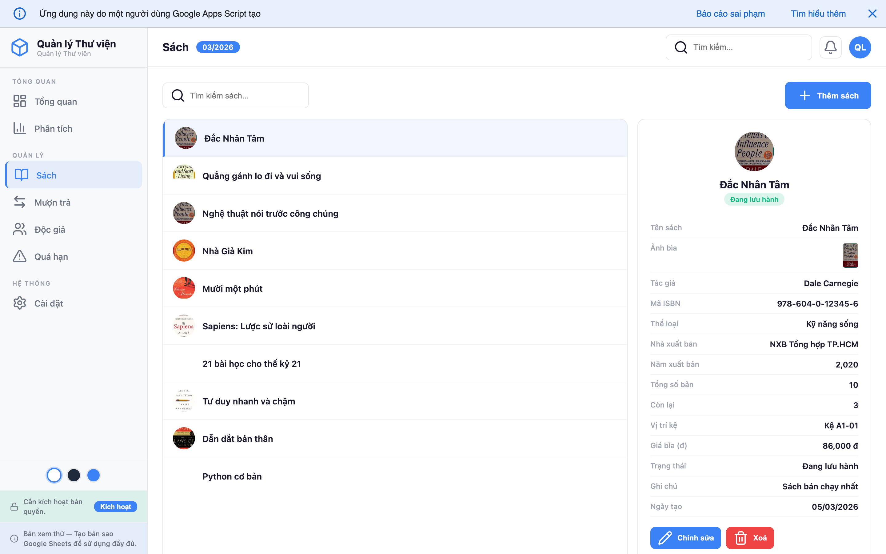 Quản lý Thư viện screenshot 3