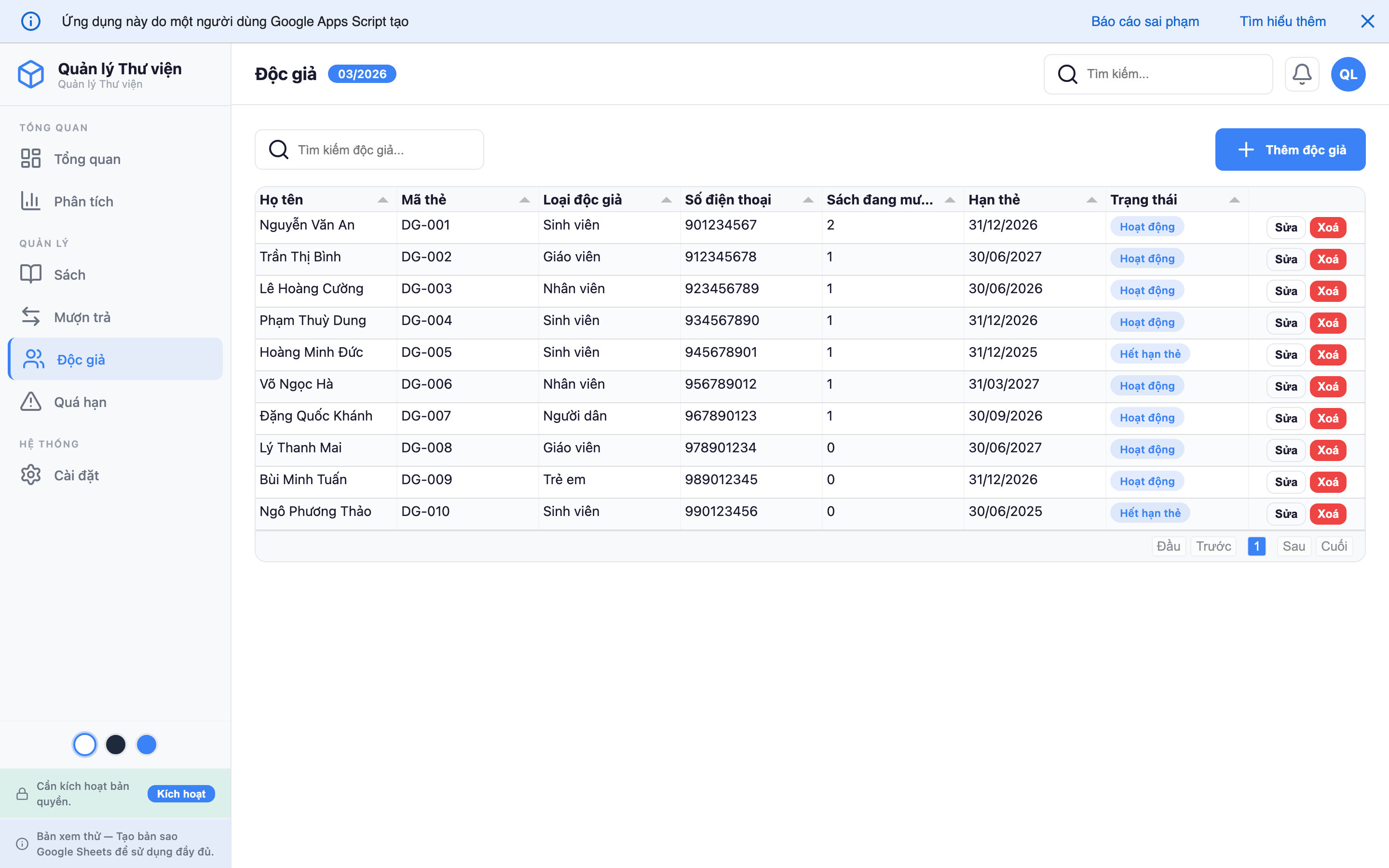 Quản lý Thư viện screenshot 5