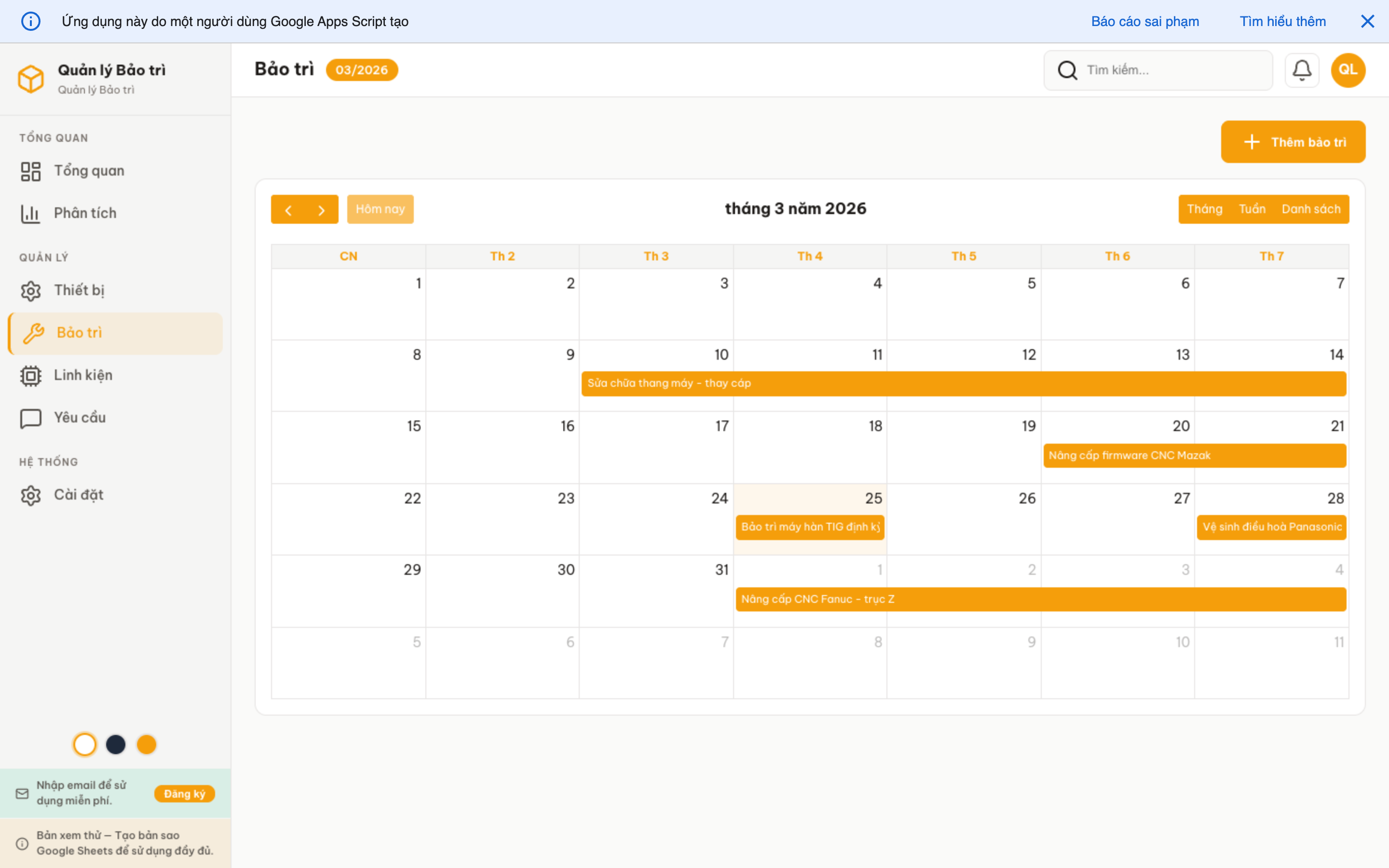 Bảo trì screenshot 6