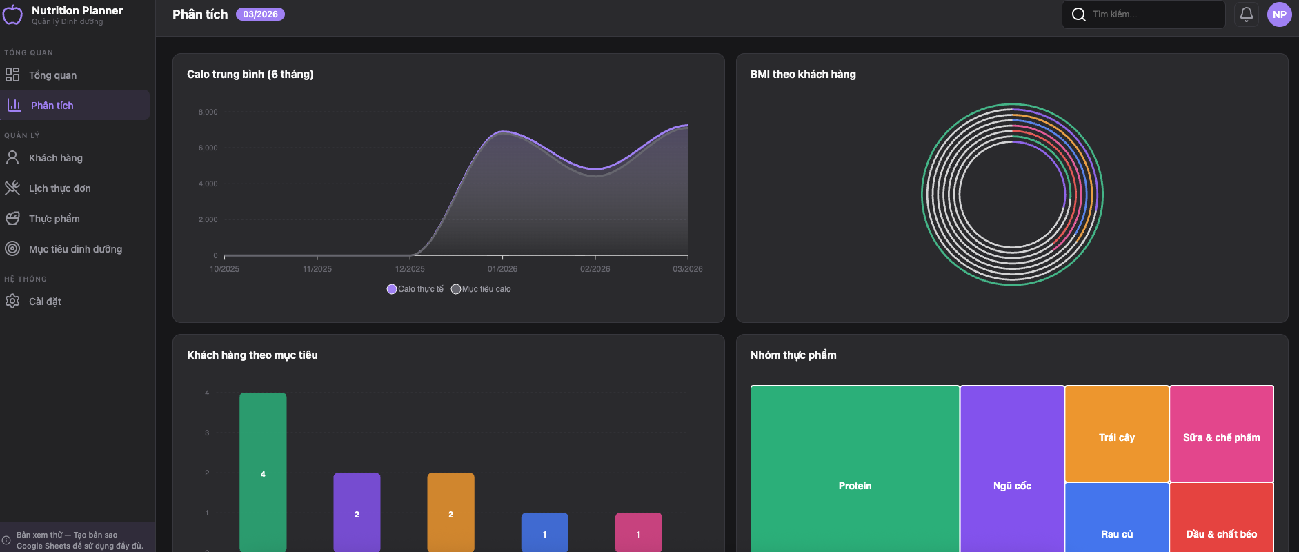 Kế hoạch Dinh dưỡng screenshot 2