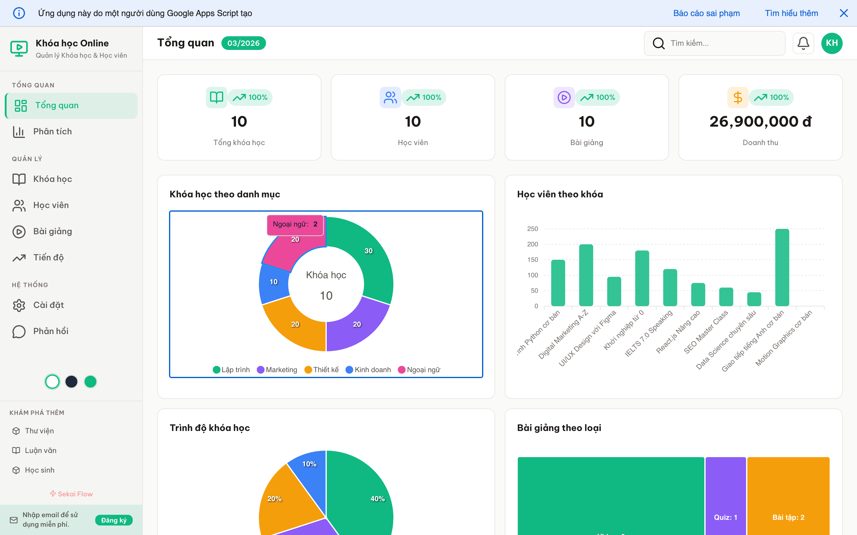 Khóa học Online screenshot 1