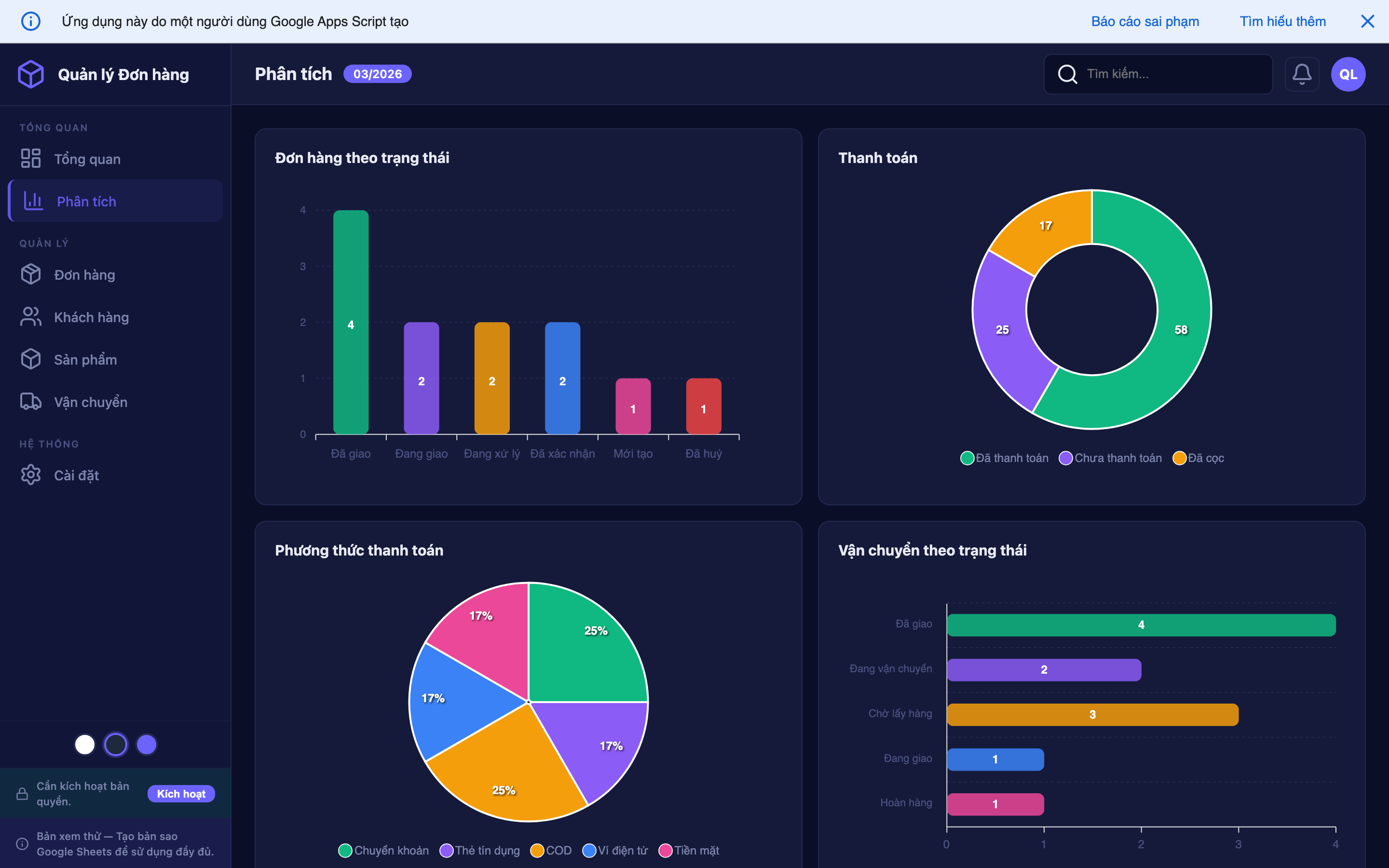 Quản lý Đơn hàng screenshot 2